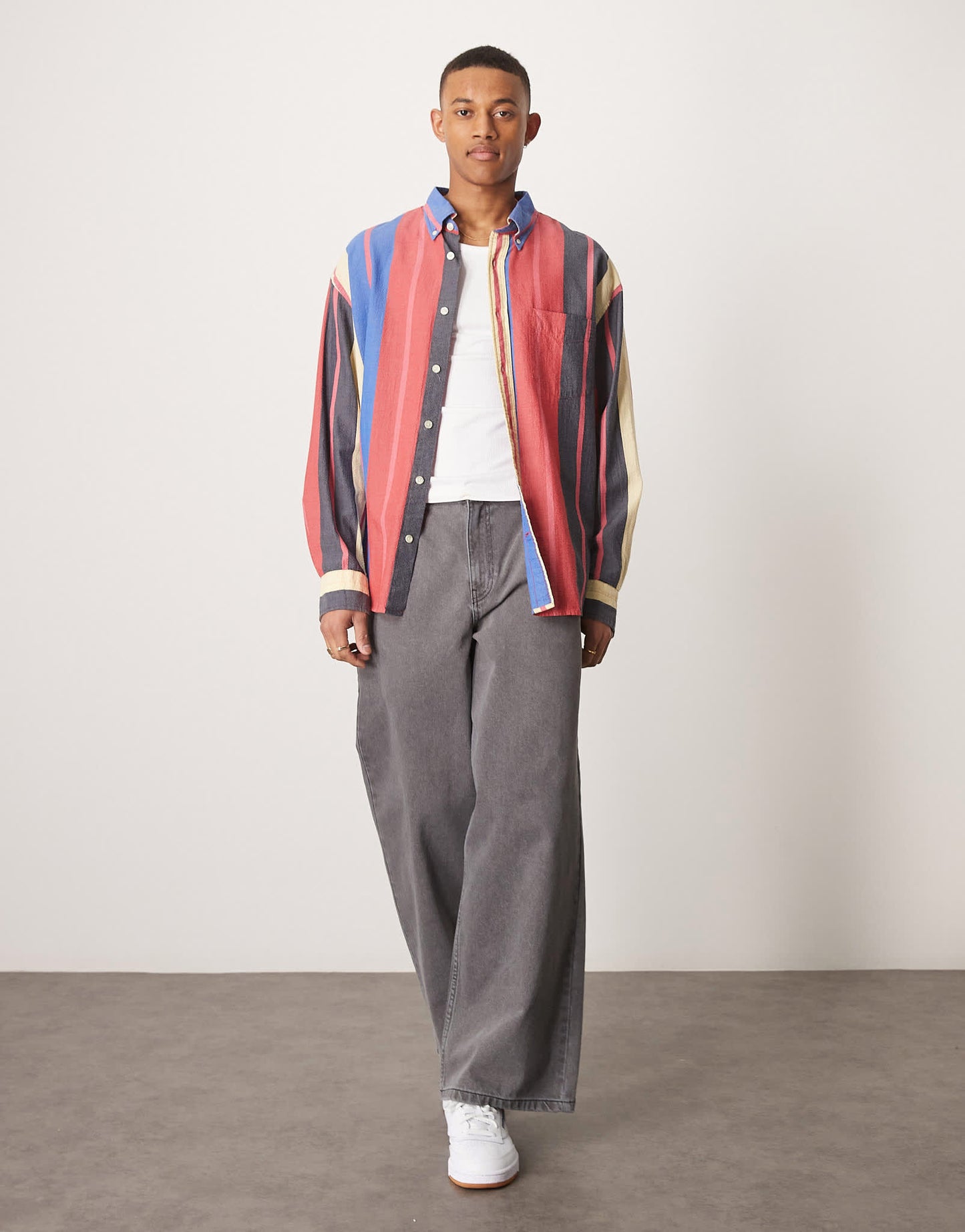 GANT seersucker multi stripe oversized shirt in multicolor