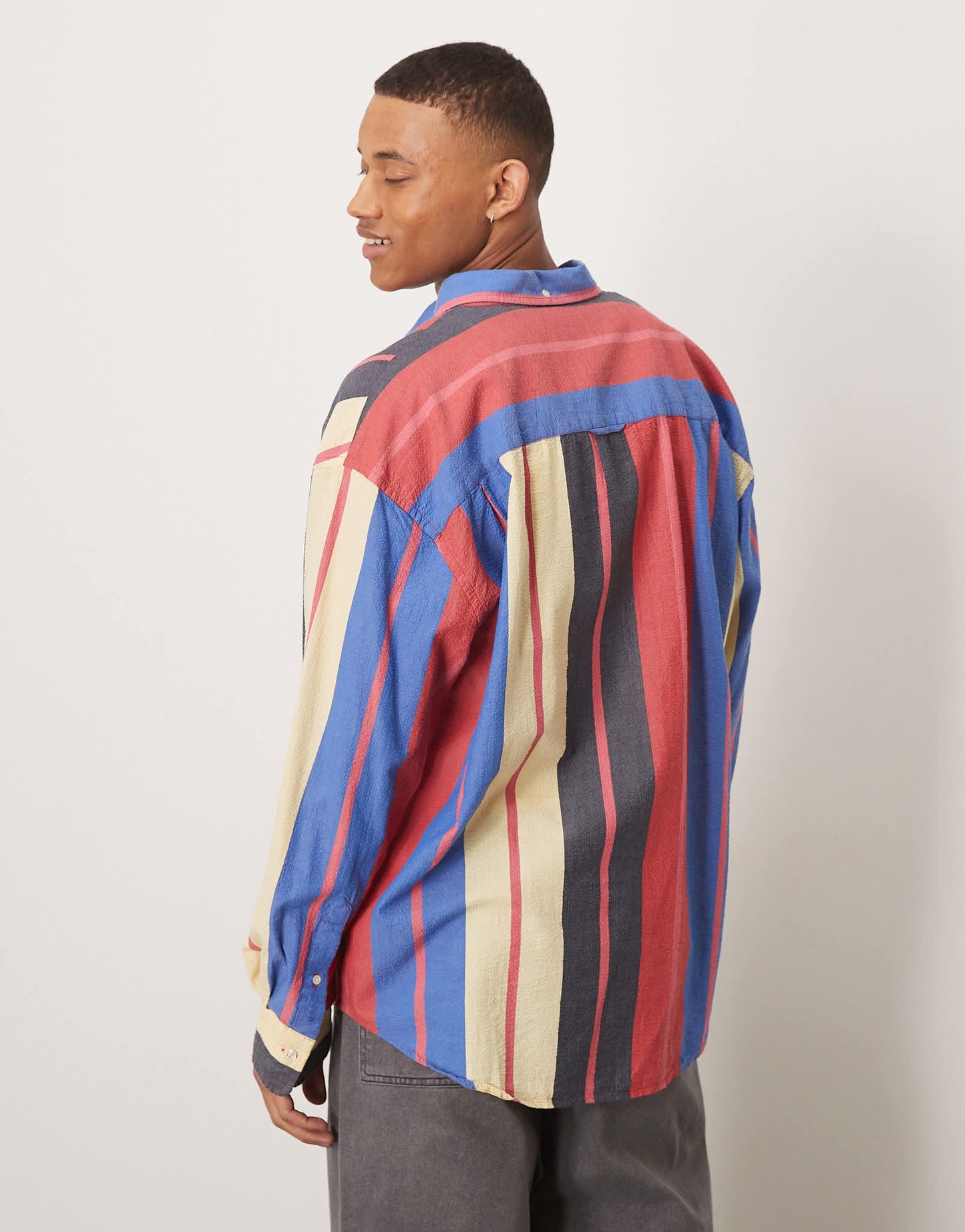 GANT seersucker multi stripe oversized shirt in multicolor
