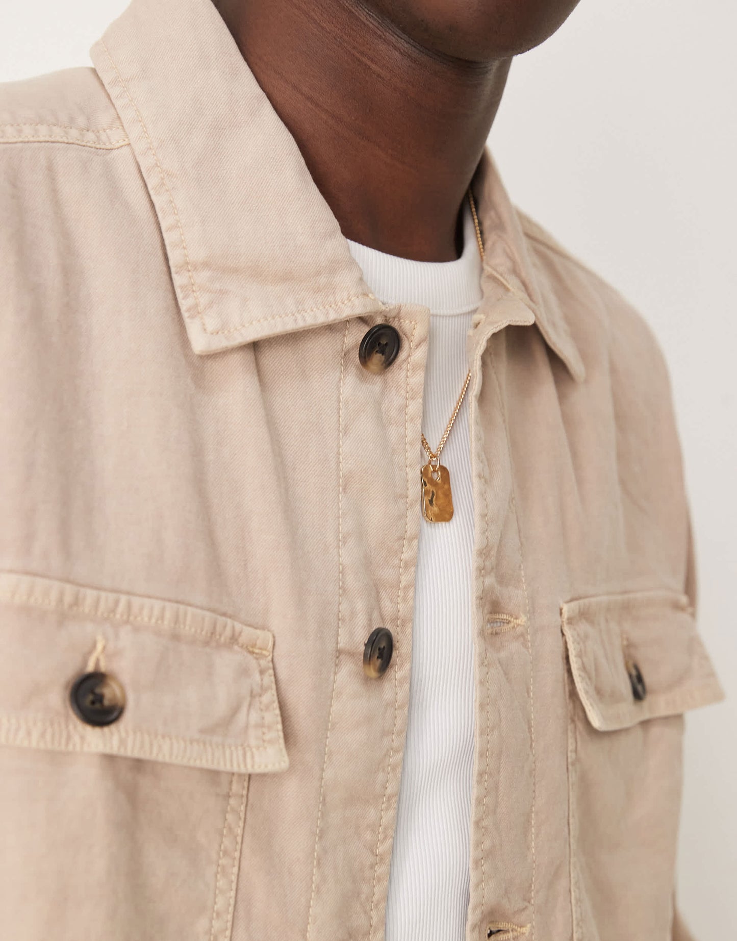 GANT 2 pocket linen/cotton overshirt in beige