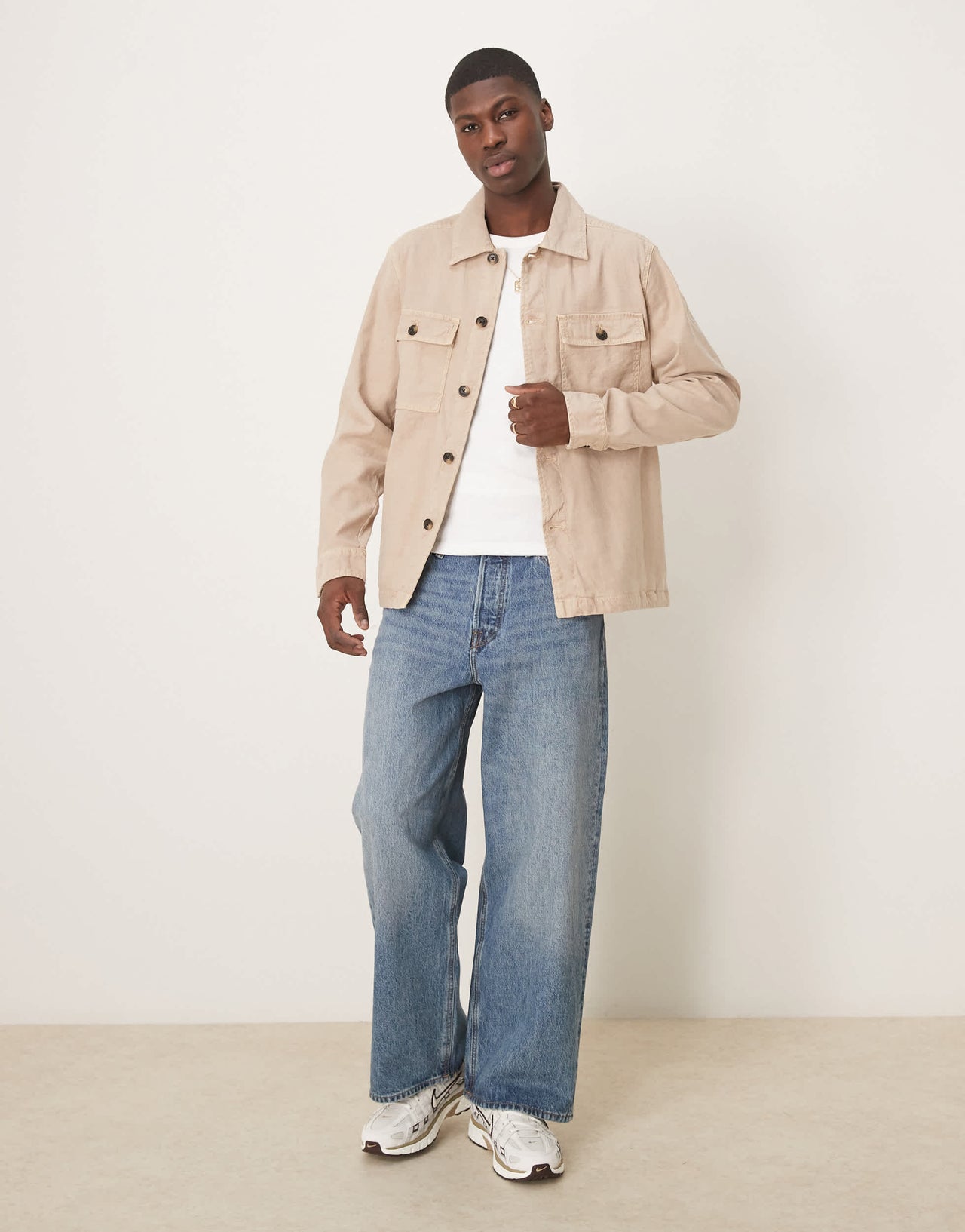 GANT 2 pocket linen/cotton overshirt in beige