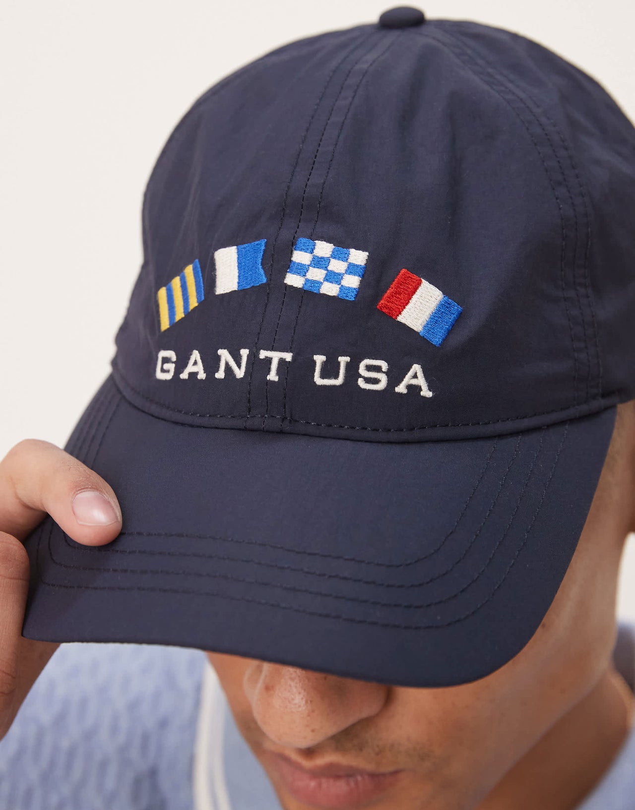 GANT USA flag logo baseball cap in navy