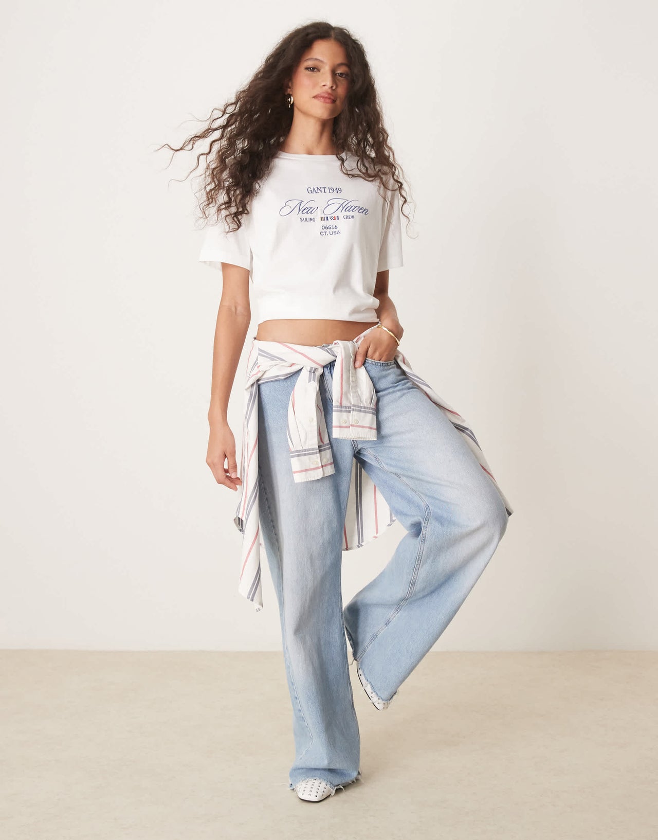 GANT embroided 1949 logo t-shirt in white