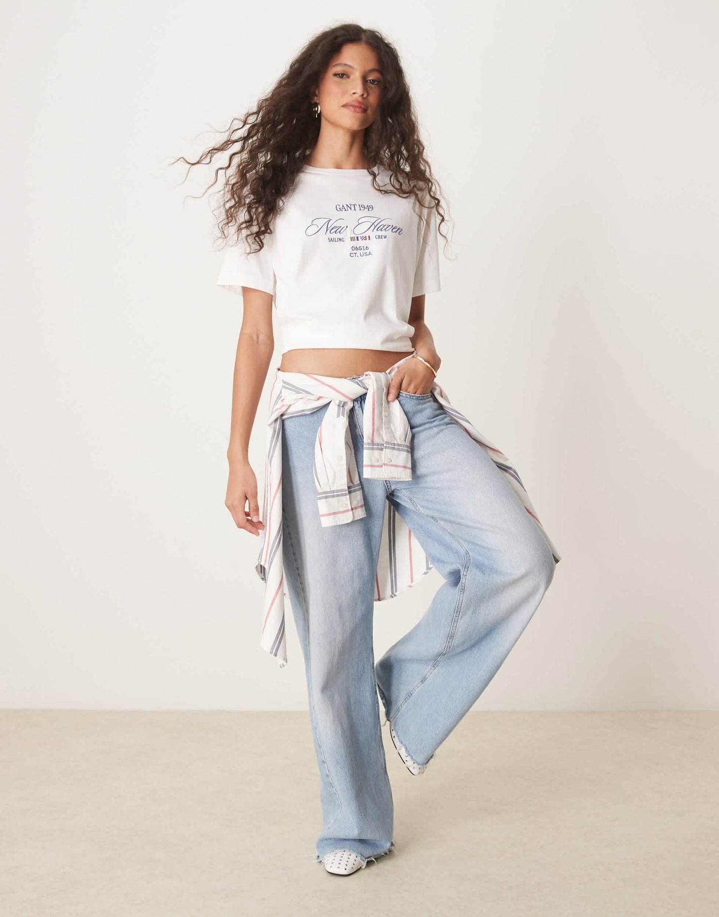 GANT embroided 1949 logo t-shirt in white