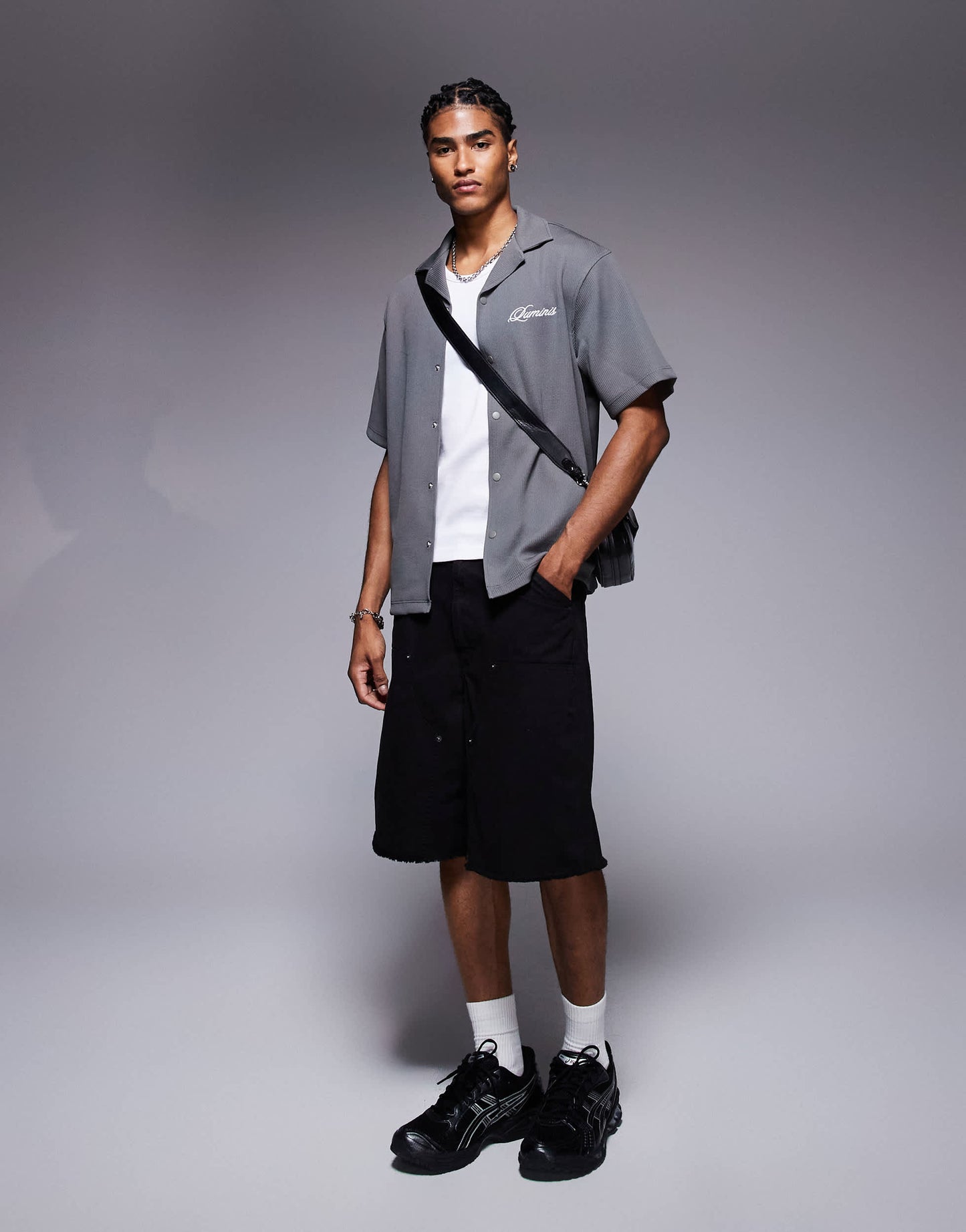 River Island luminis over shirt in grey