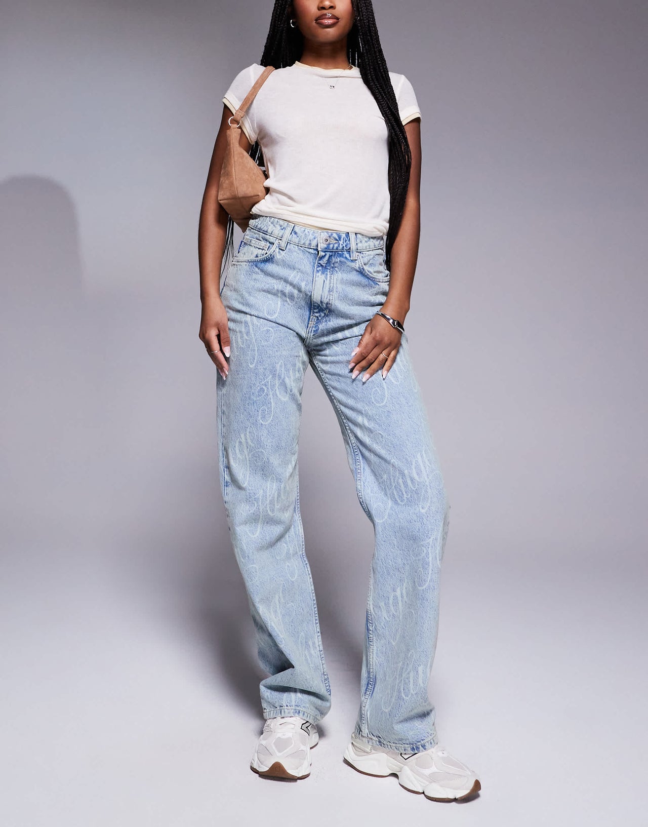 Hugo Blue logo printed straight fit jeans in blue