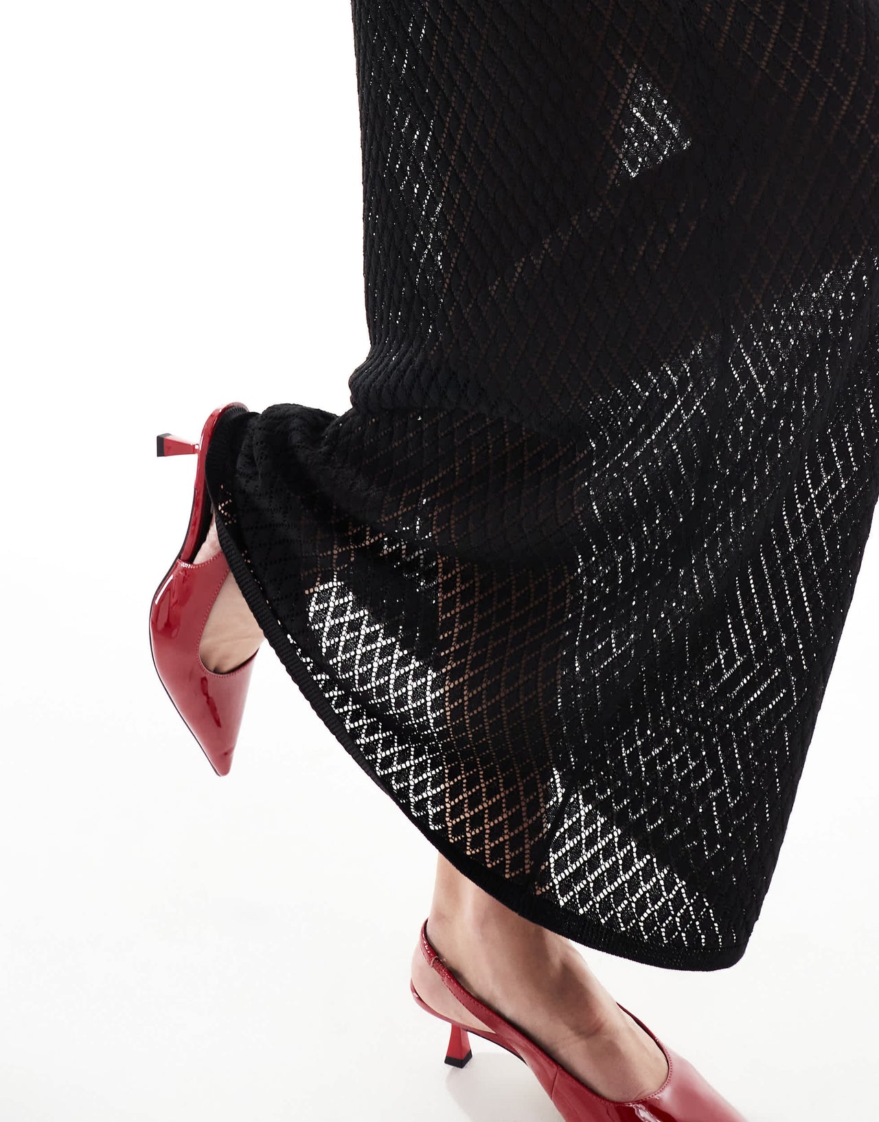 Pretty Lavish knit maxi skirt co-ord in black
