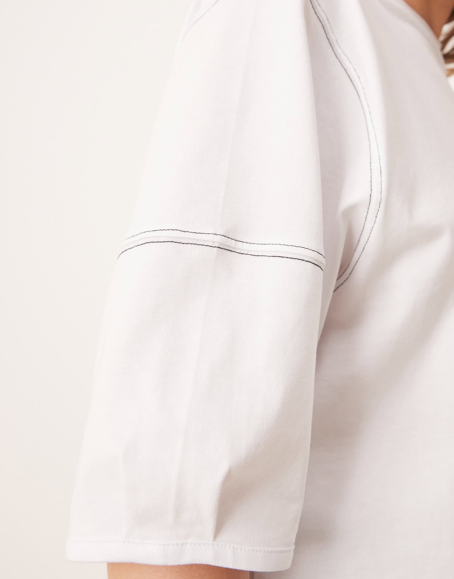 ASOS DESIGN boxy crop t-shirt with contrast stitch in white