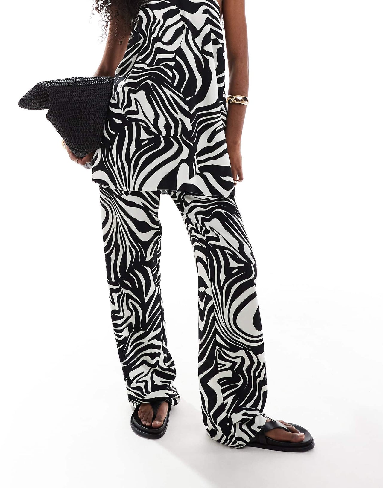 ASOS DESIGN tailored straight leg trousers co-ord in zebra print