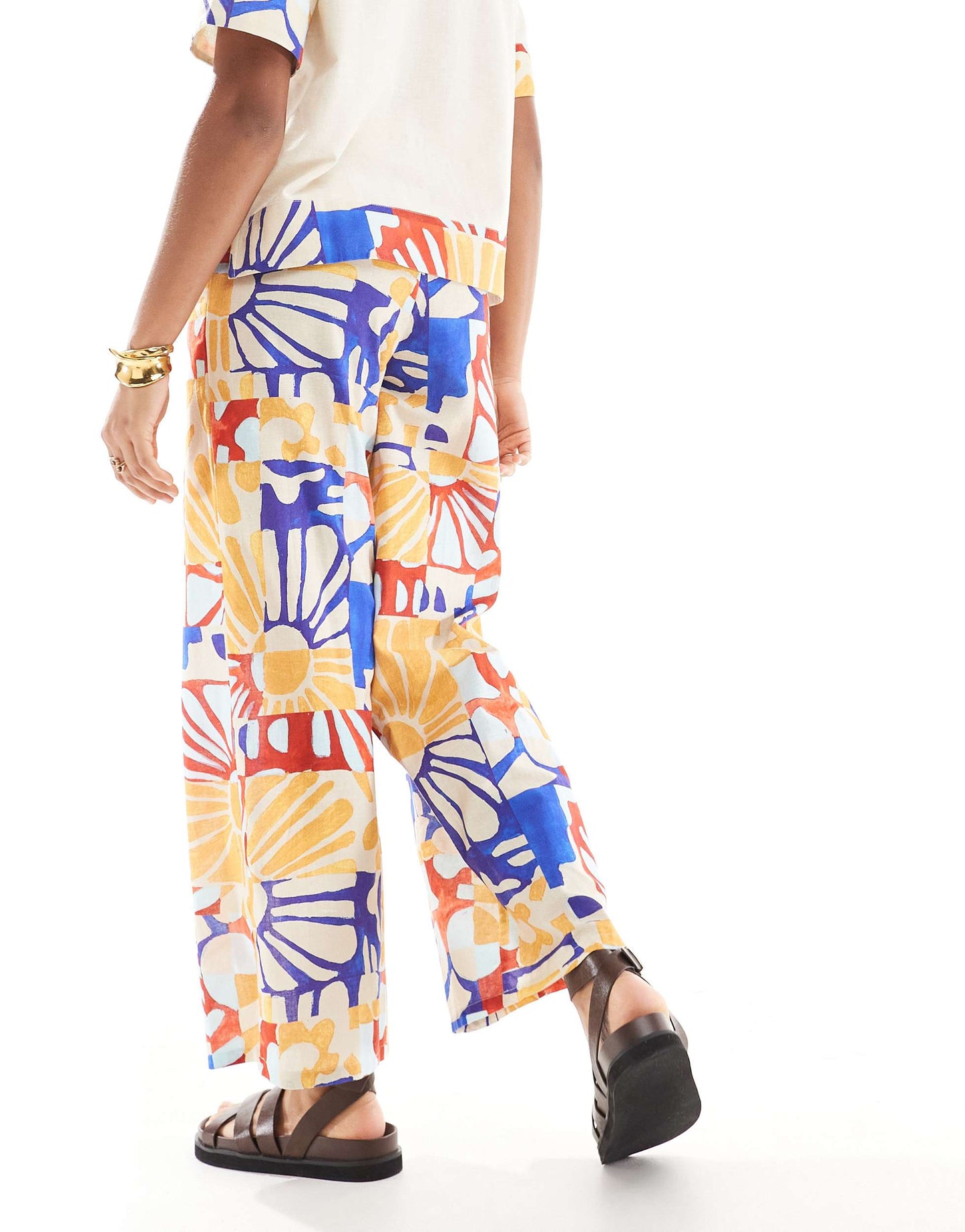 Native Youth bold bloom wide leg printed trouser co-ord in multi