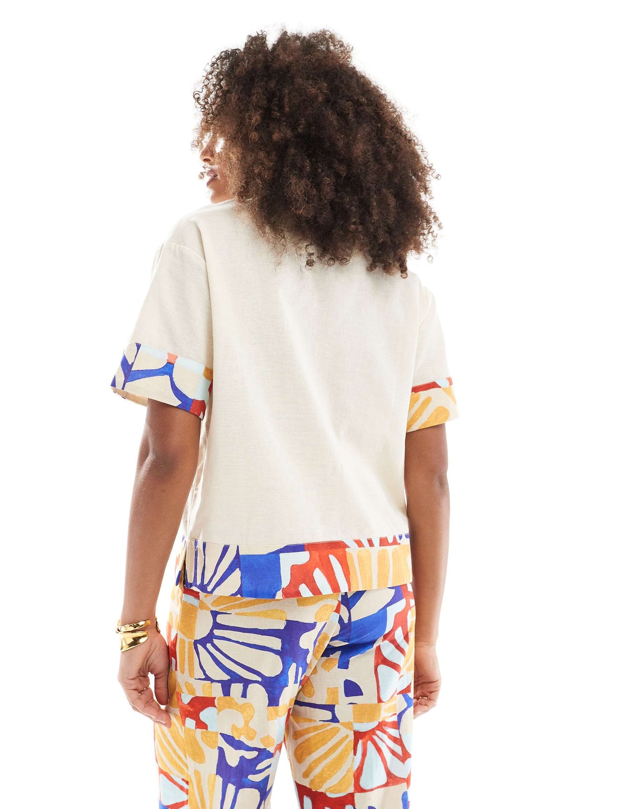 Native Youth patch pocket printed shirt co-ord in multi