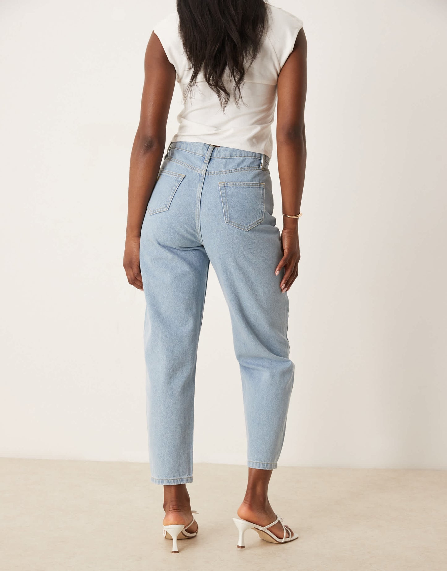 Nobody's Child barrel leg jeans in light wash denim