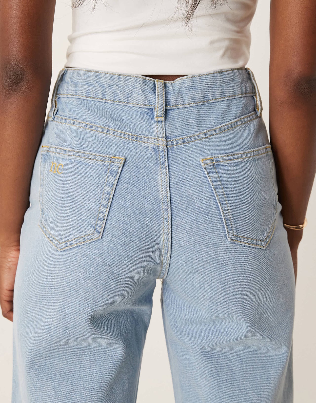Nobody's Child barrel leg jeans in light wash denim