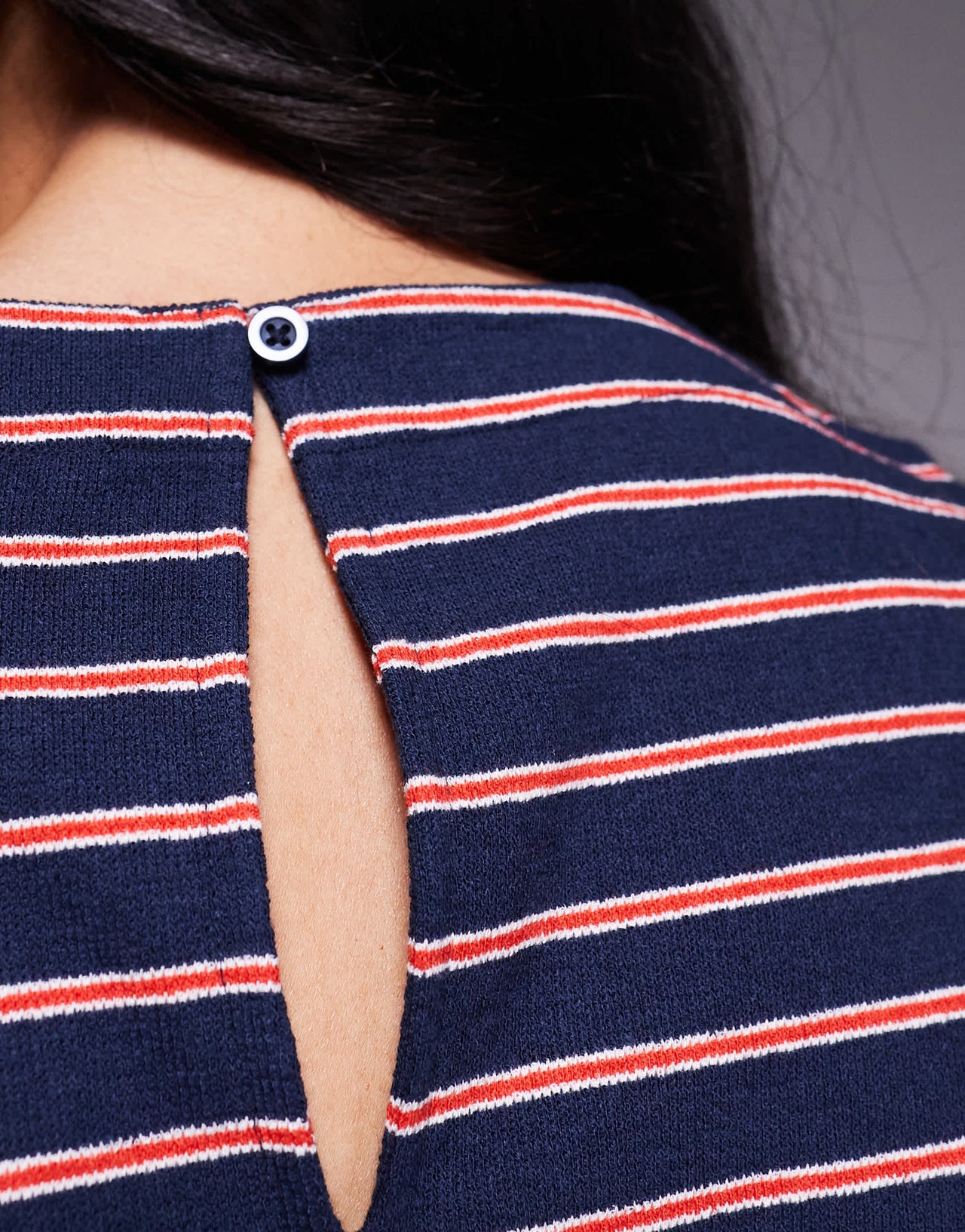 ASOS DESIGN boxy fit tank in textured navy stripe