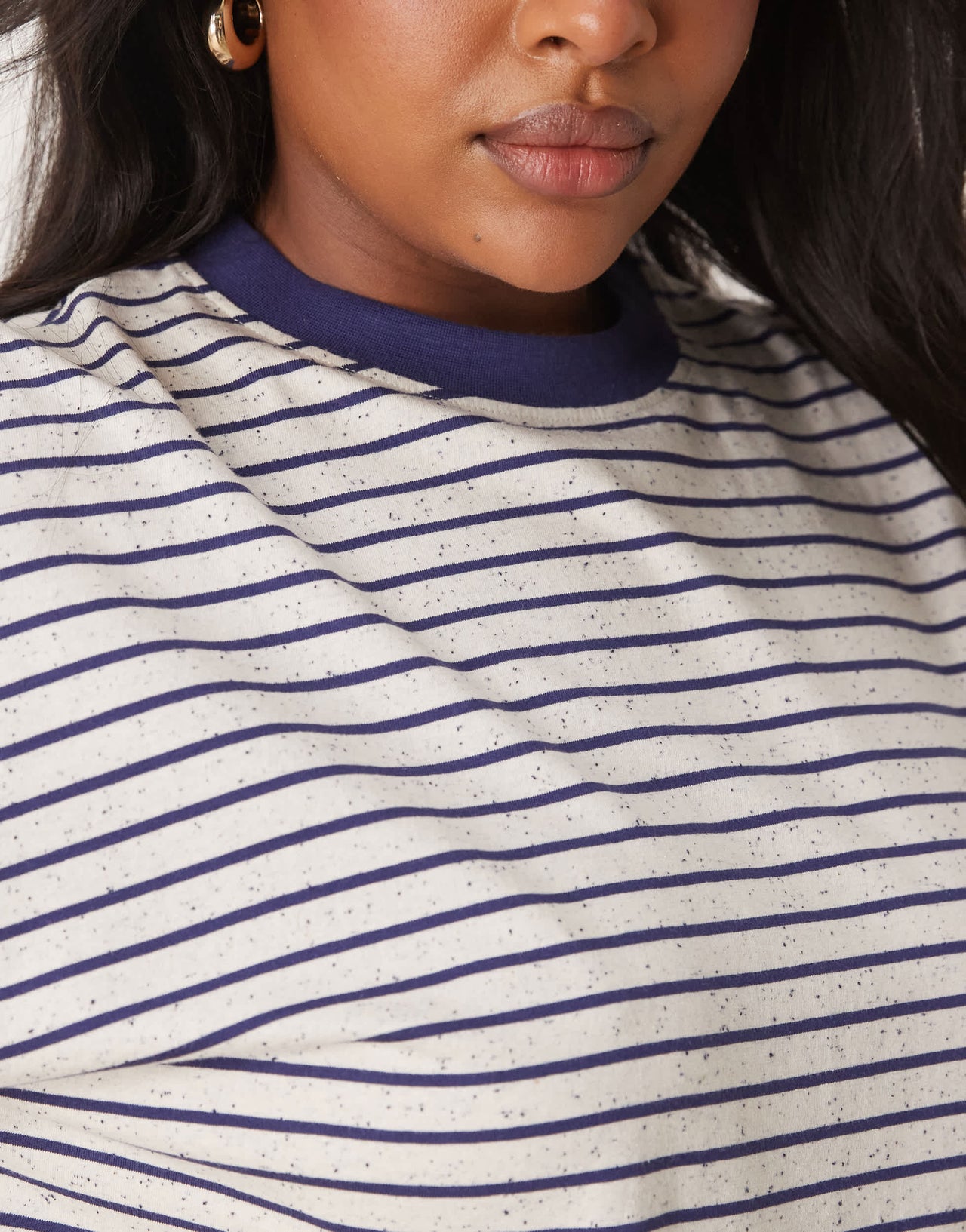 ASOS DESIGN curve oversized tee in neppie stripe