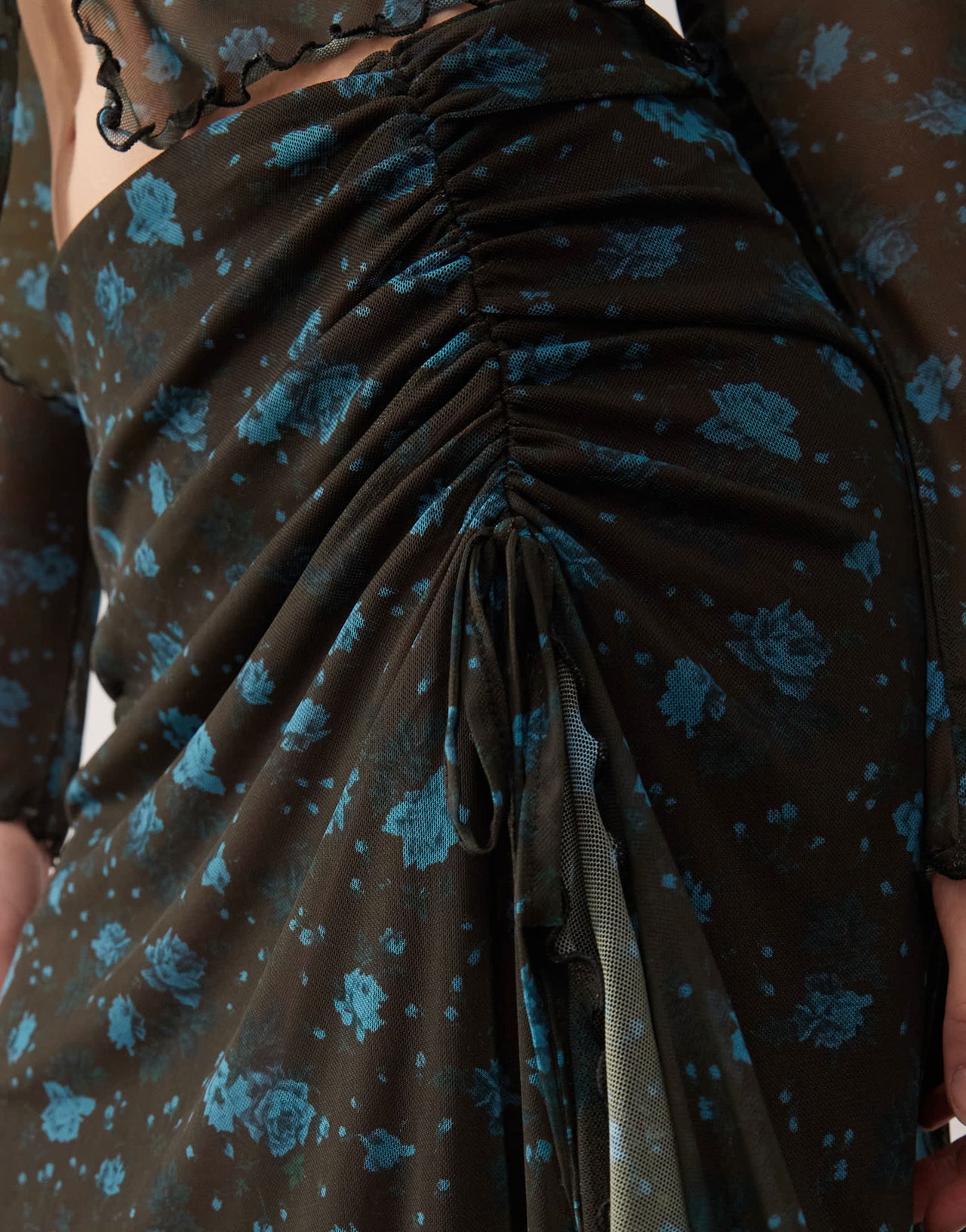 COLLUSION floral print skirt co-ord in brown