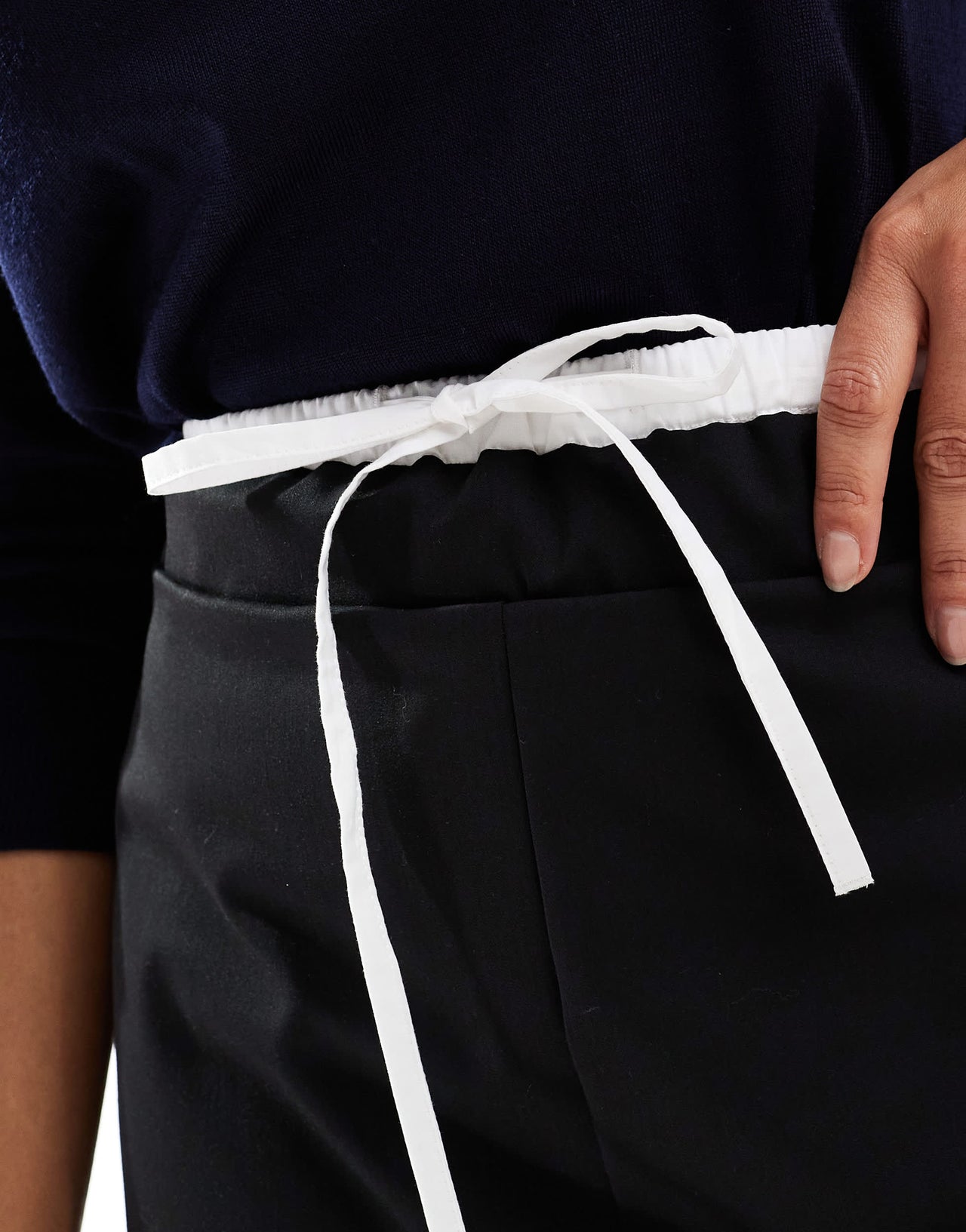 ASOS DESIGN double waistband detail tailored mini skirt