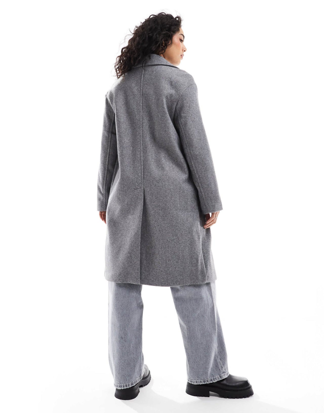 Bershka oversized tailored coat in grey