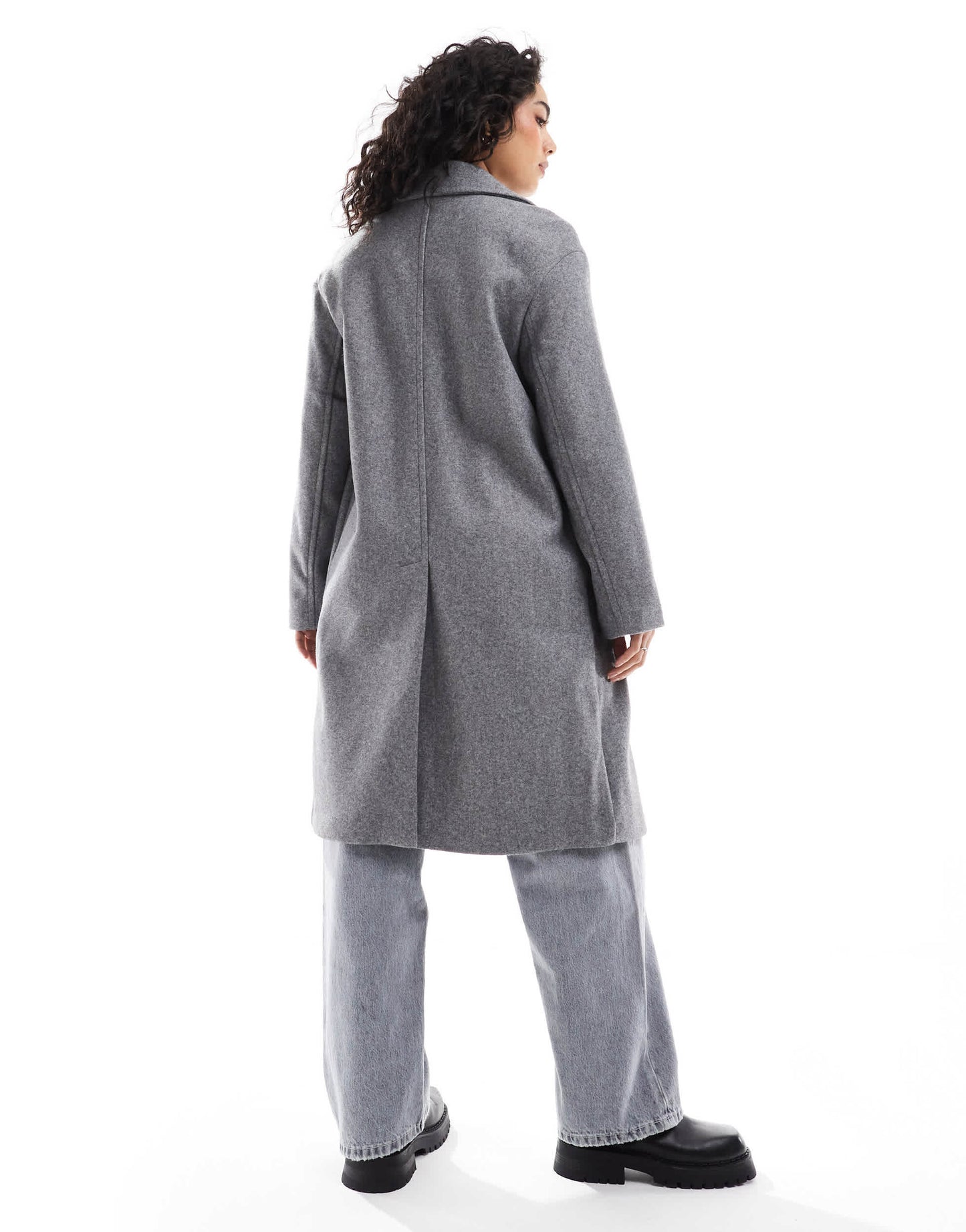 Bershka oversized tailored coat in grey