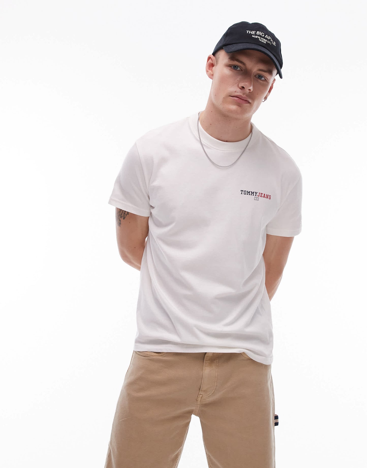 Tommy Jeans varsity back print graphic t-shirt in off white