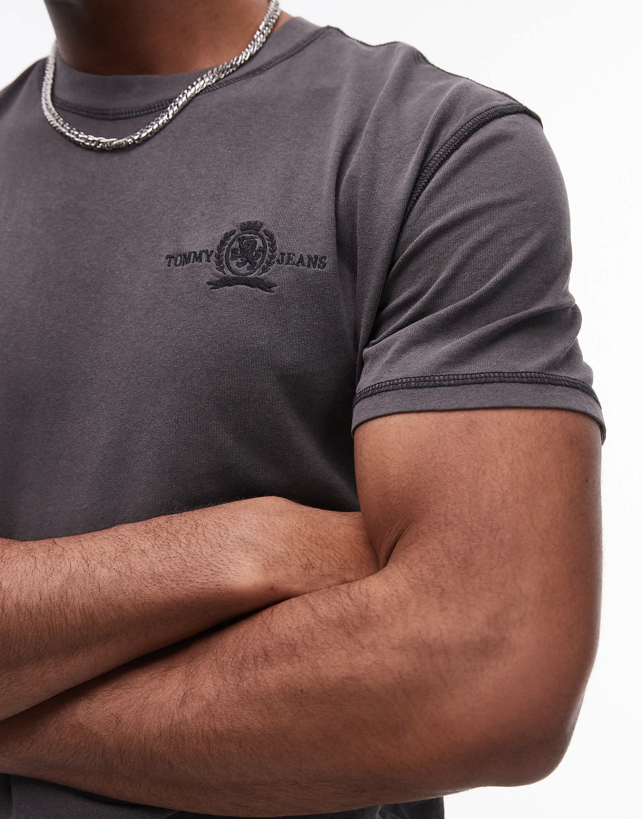 Tommy Jeans crest logo t-shirt in washed black