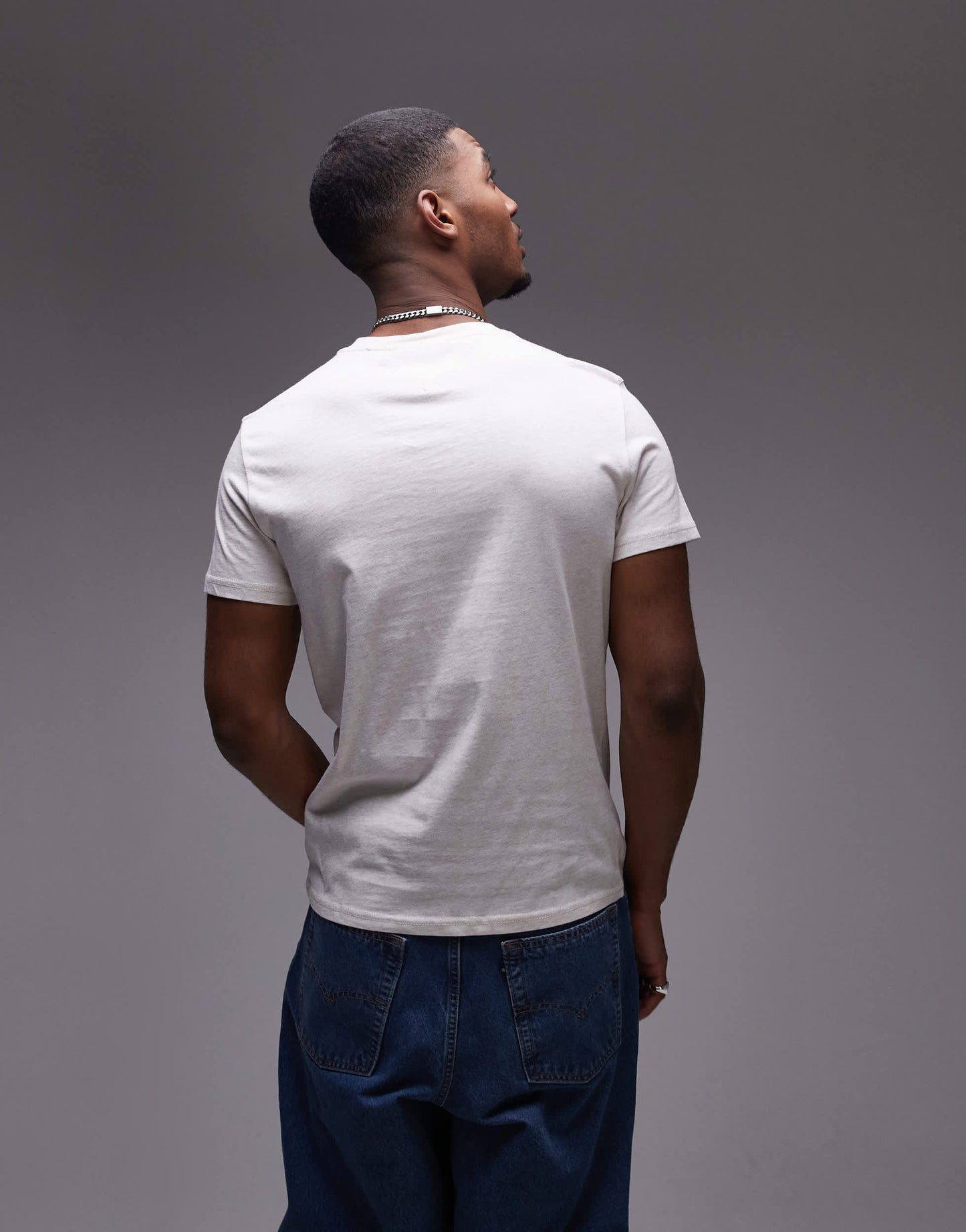 Tommy Jeans small chest logo t-shirt in oat heather