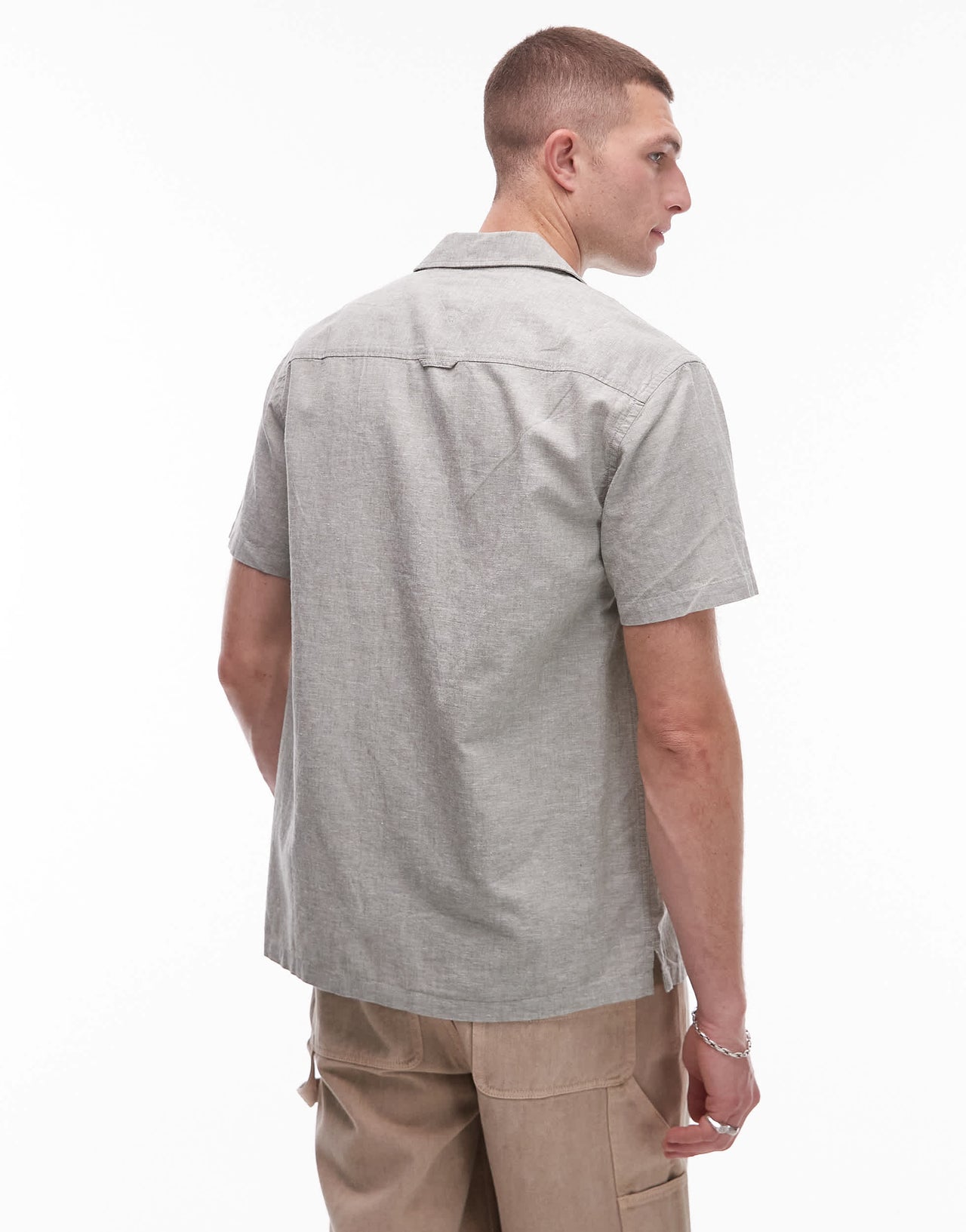 Tommy Jeans linen button shirt in washed green
