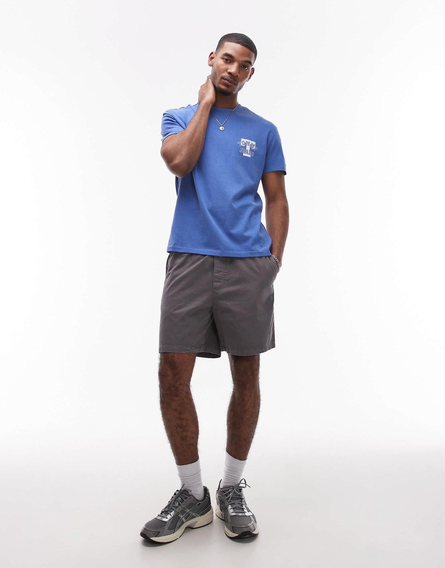Tommy Jeans loose twill shorts in charcoal grey