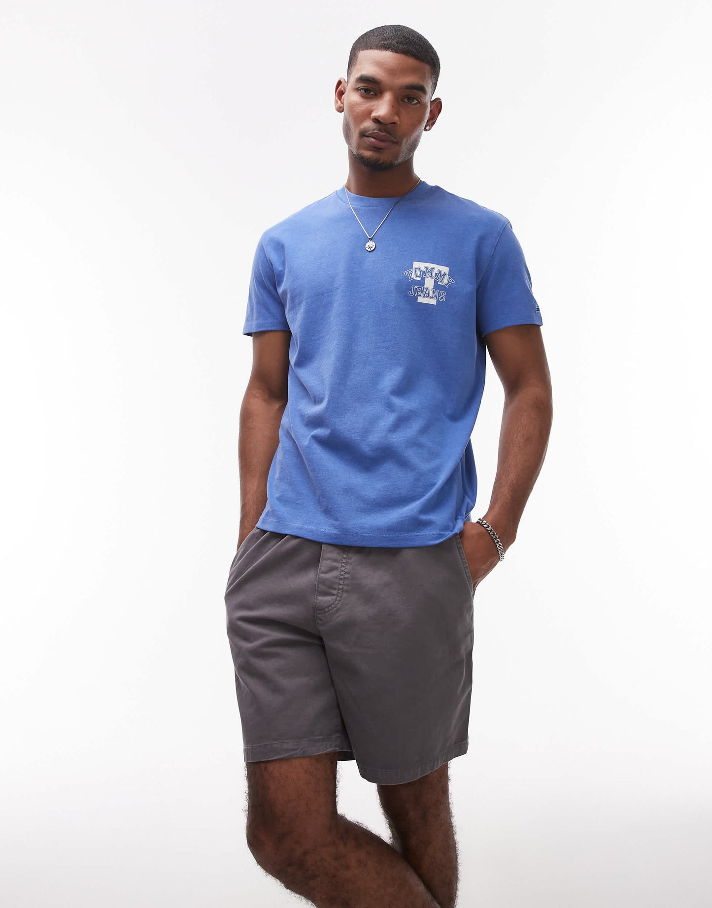 Tommy Jeans loose twill shorts in charcoal grey