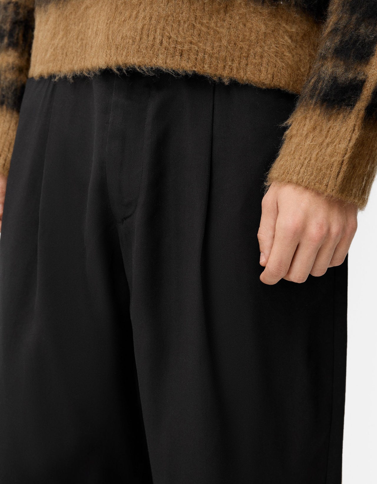 Bershka Collection tailored trouser in black