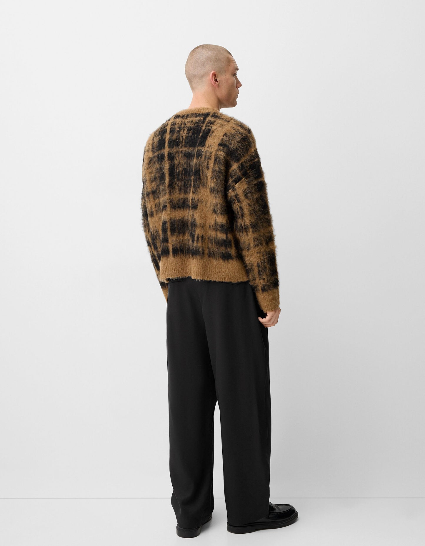 Bershka Collection tailored trouser in black