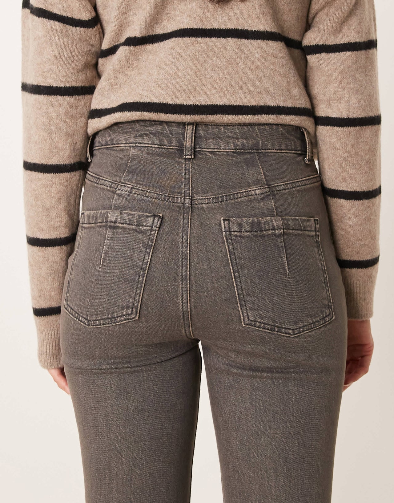 ASOS DESIGN cropped kick flare jean in brown overdye