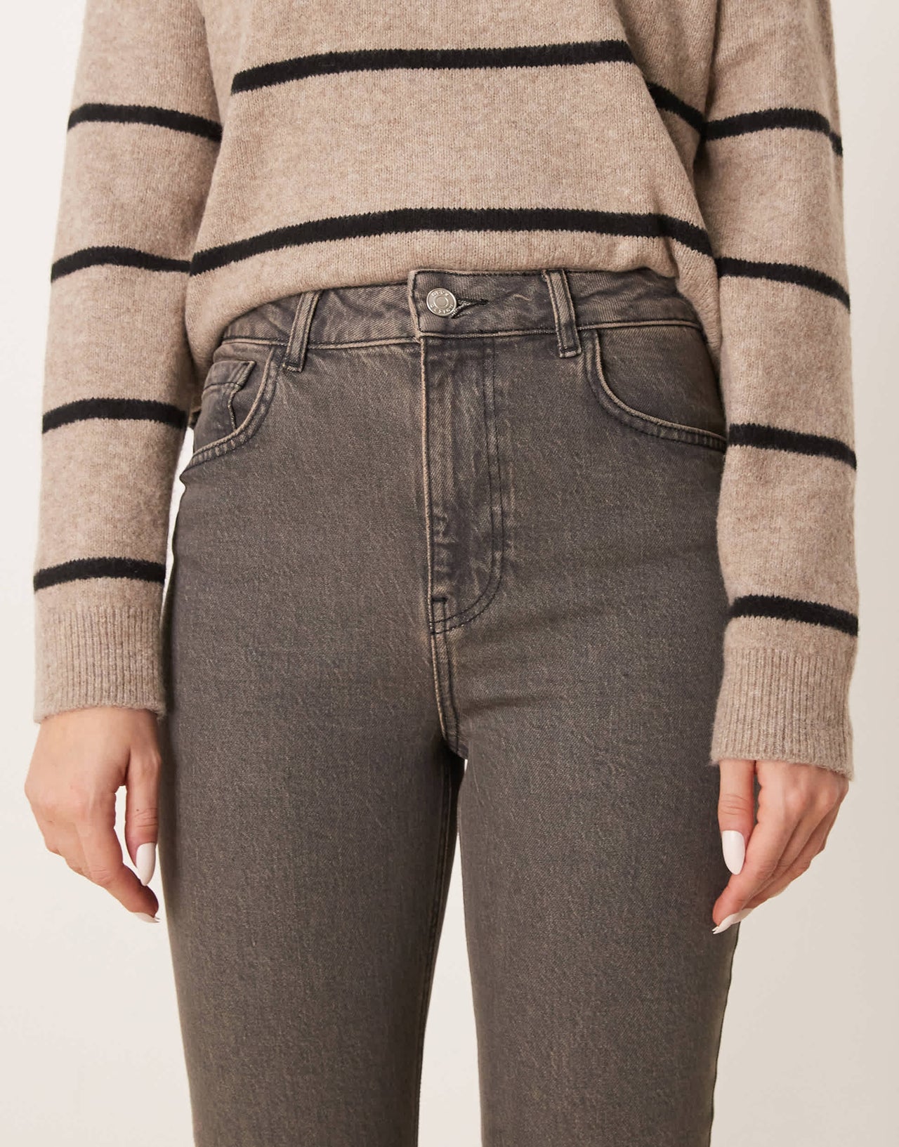 ASOS DESIGN cropped kick flare jean in brown overdye