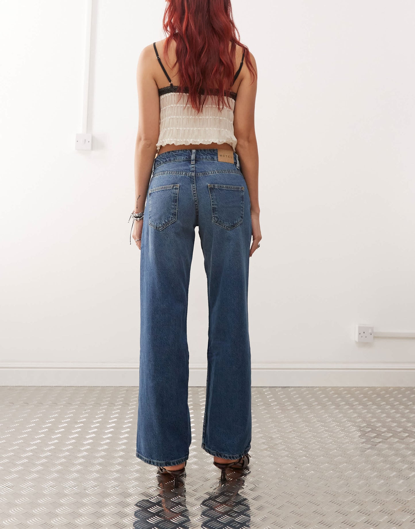 Motel low rise parallel jeans in mid blue used