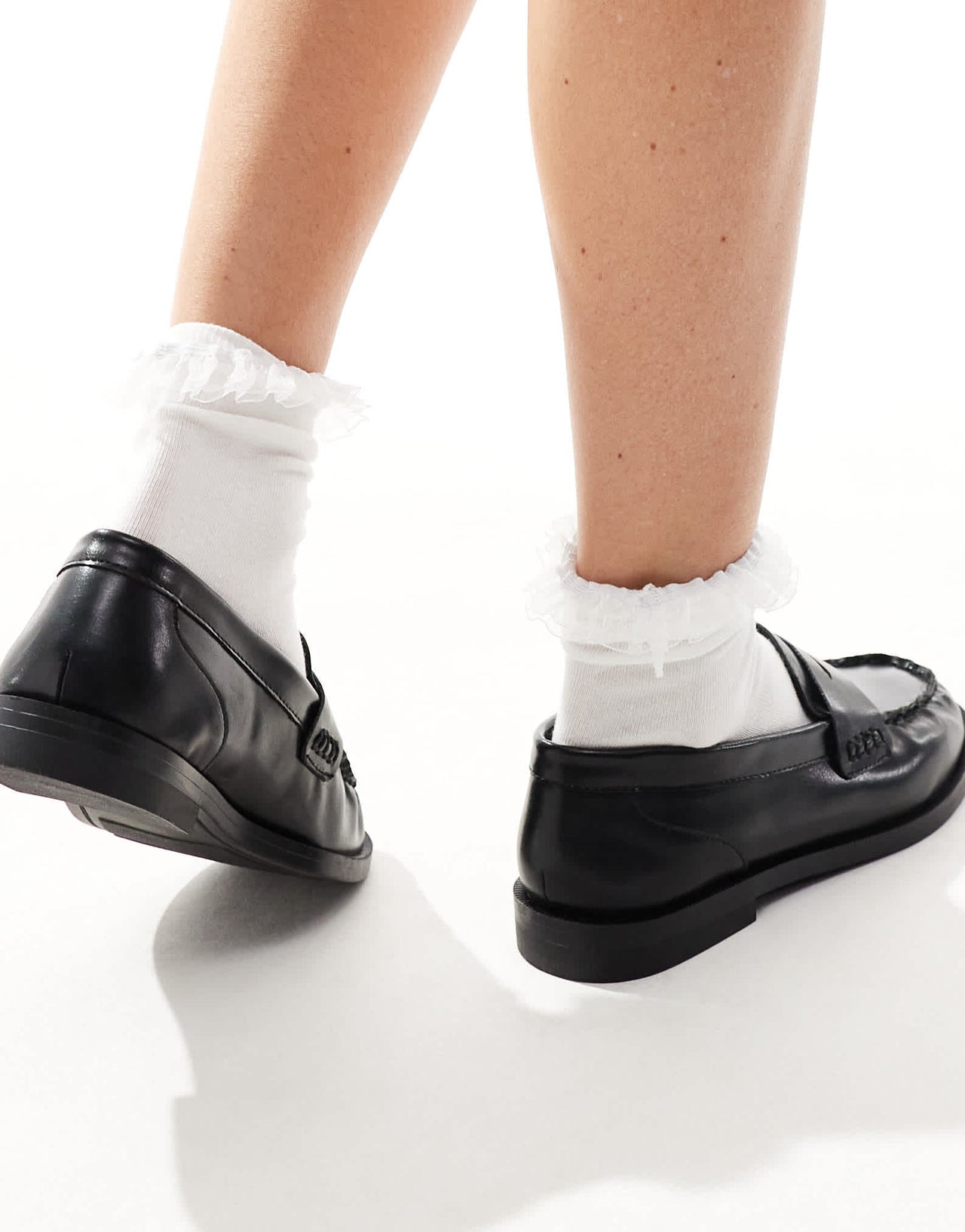 Pull&Bear flat loafers in black