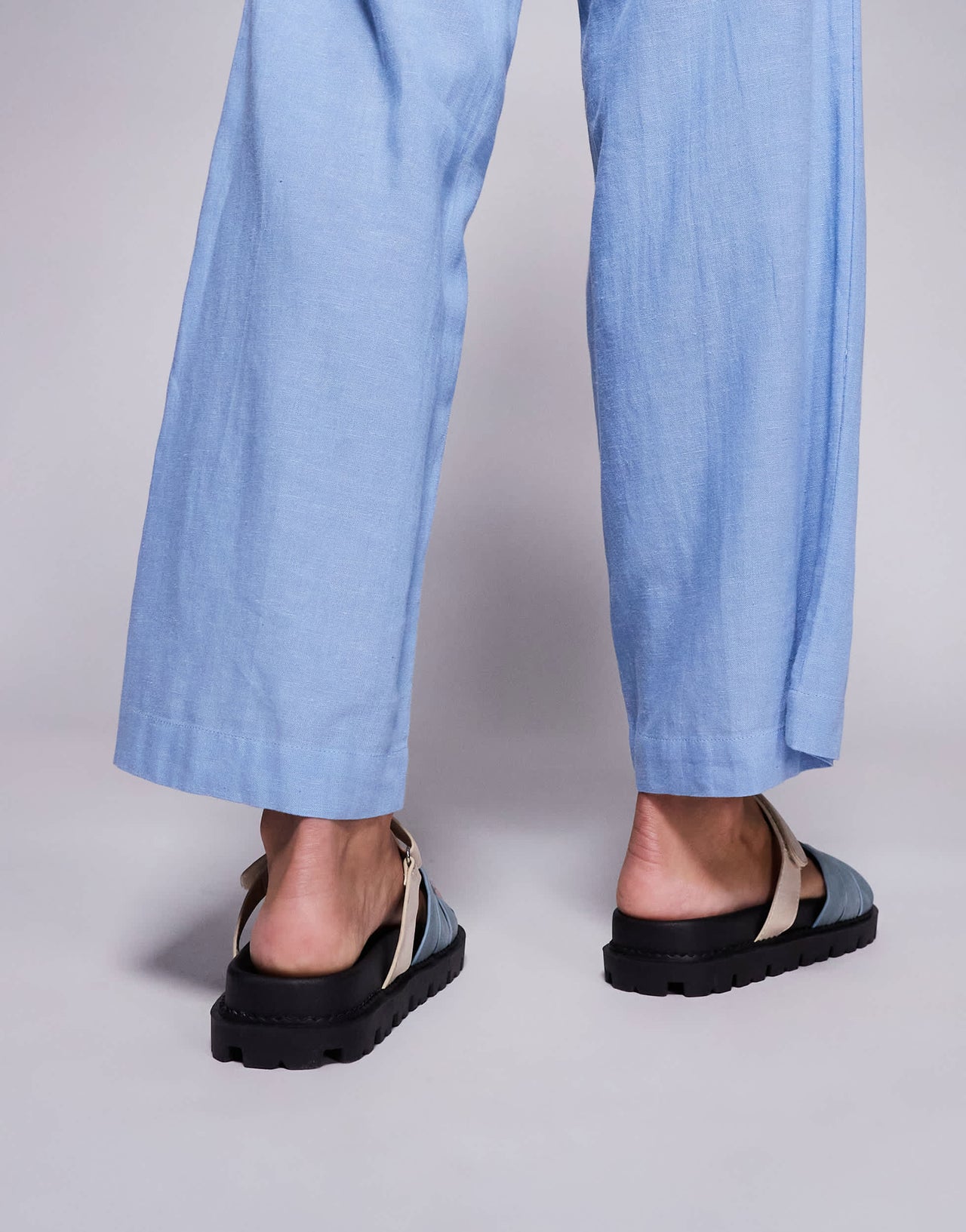 Simmi London Adelle mule sandals with strap in blue