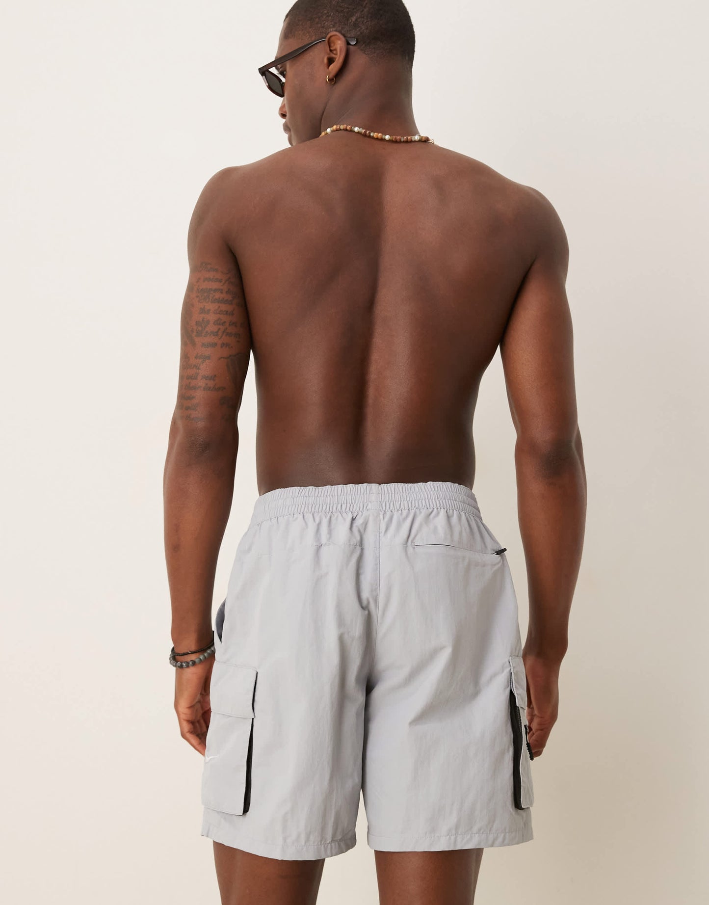 Nike 7 inch Volley multi pocket swim shorts in grey