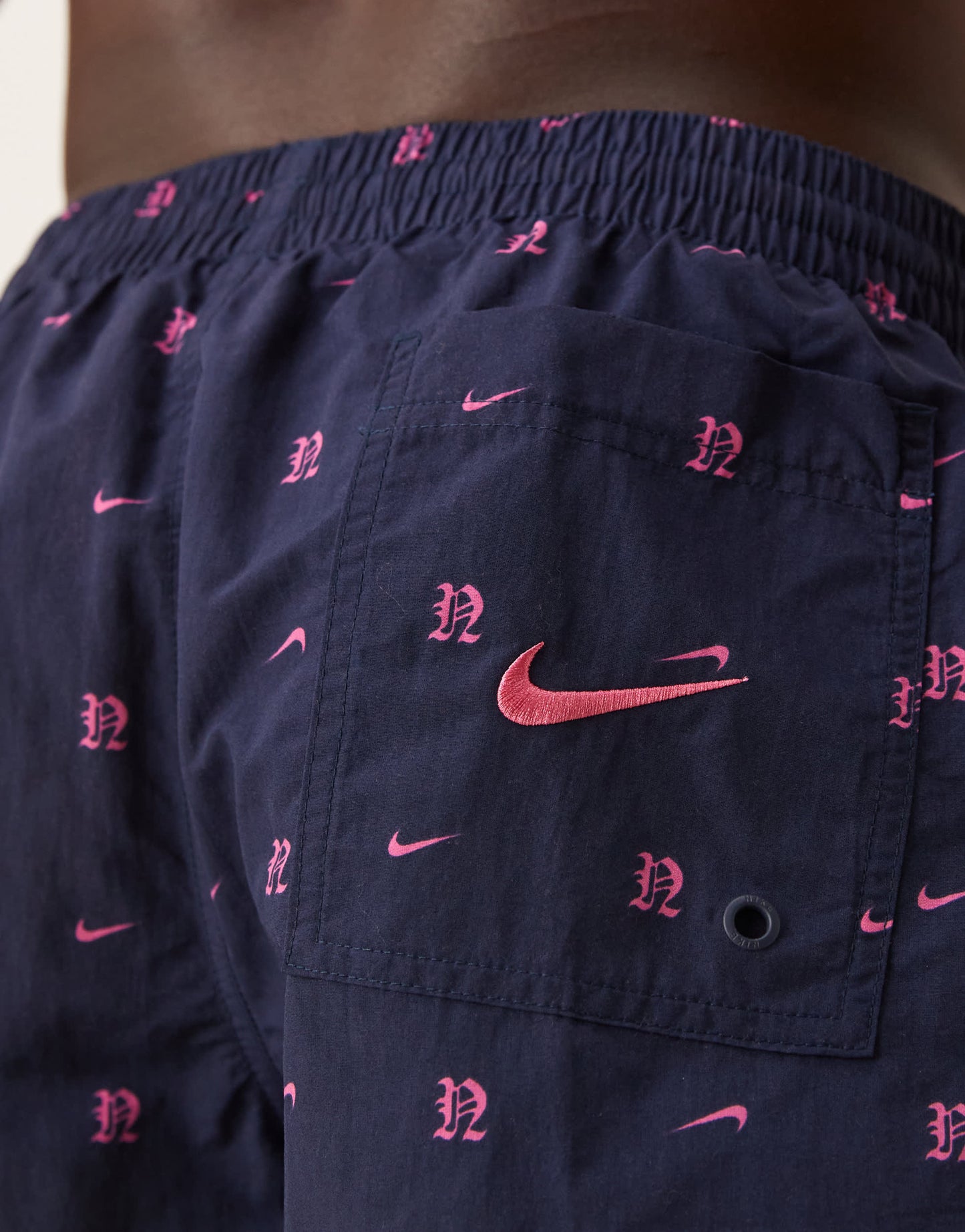 Nike Lux Letter 7 inch Volley swim shorts in navy