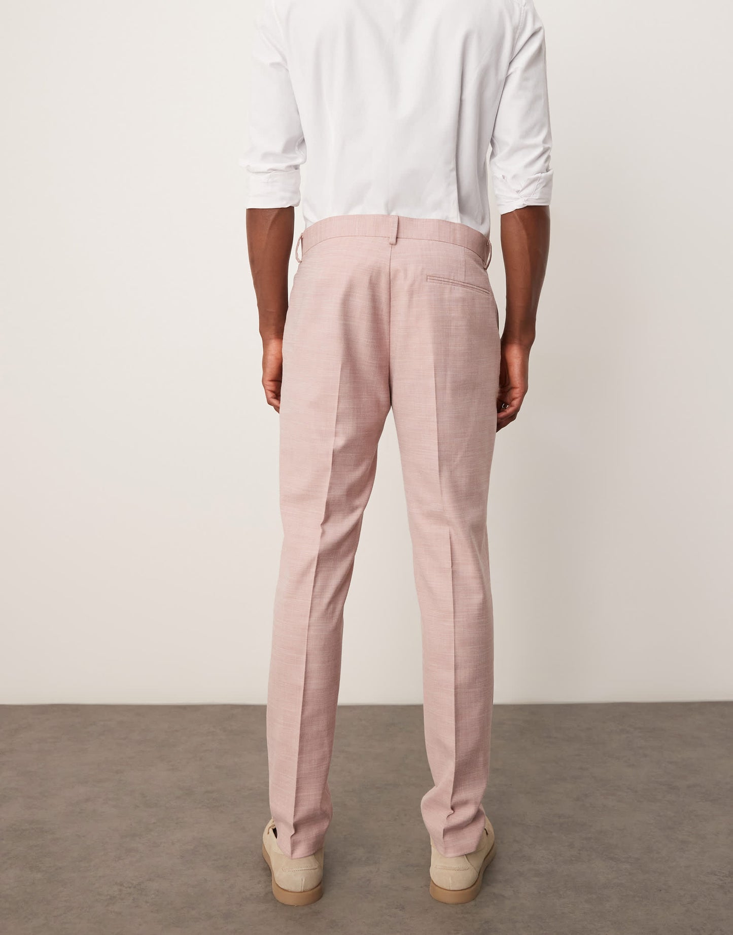 ASOS DESIGN wedding skinny suit trousers in pink texture