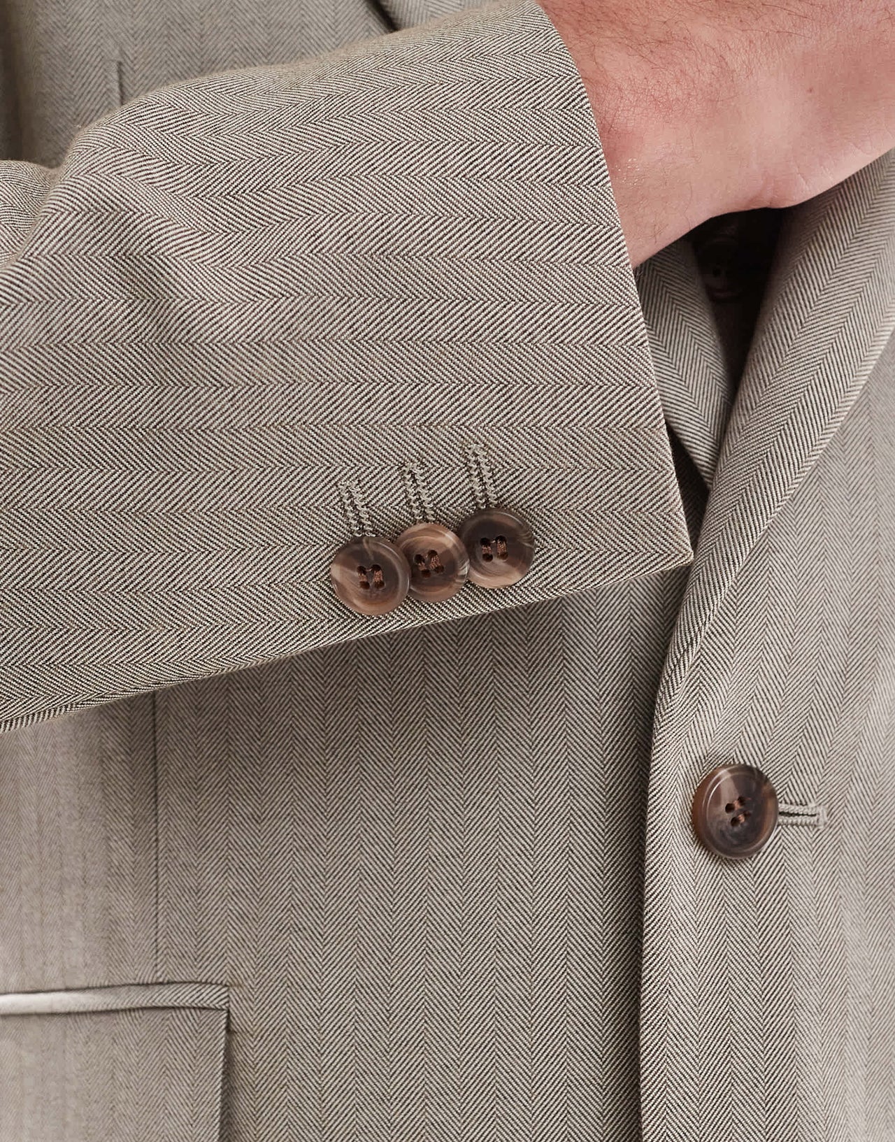 ASOS DESIGN wedding wool mix slim suit jacket in brown herringbone