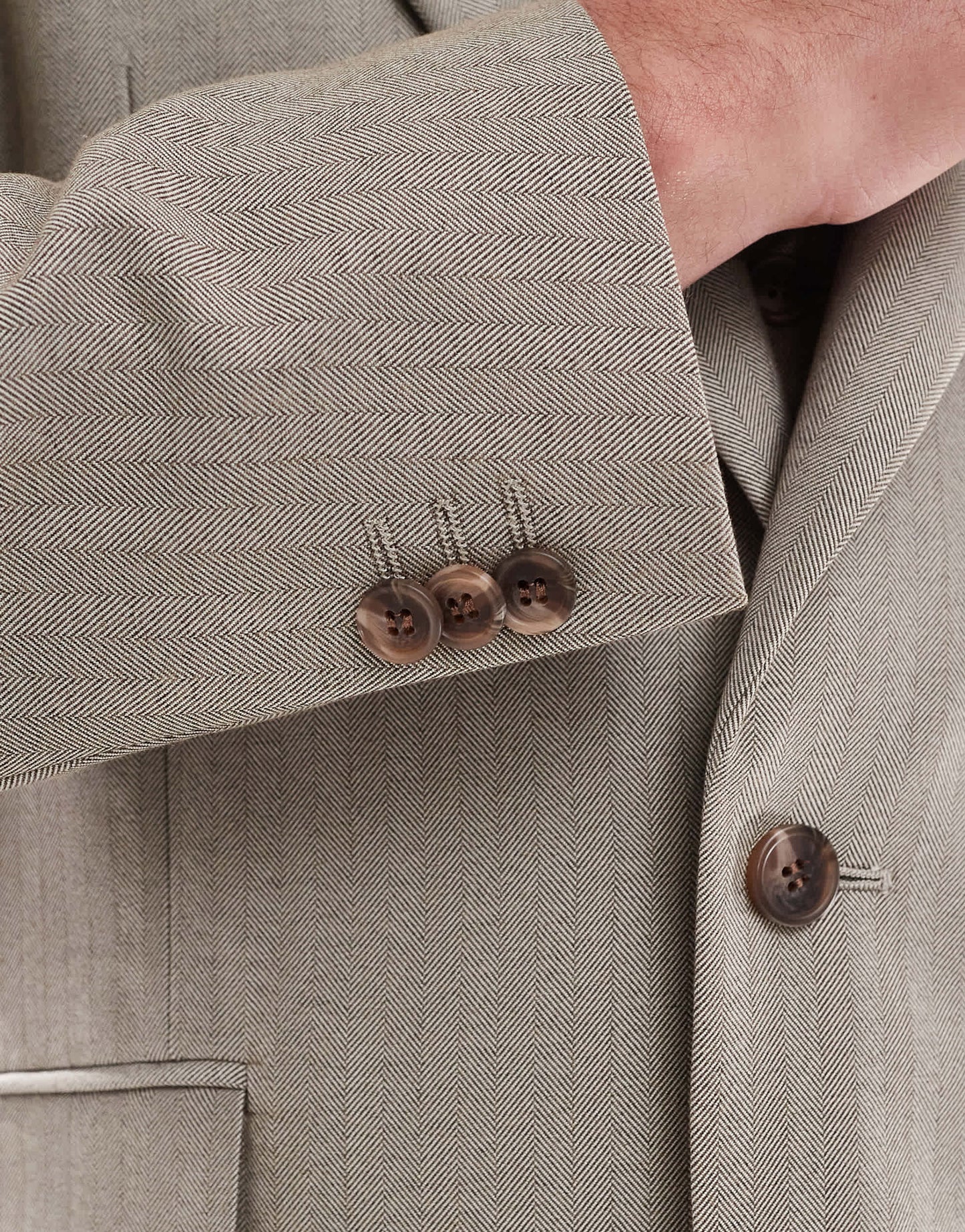 ASOS DESIGN wedding wool mix slim suit jacket in brown herringbone
