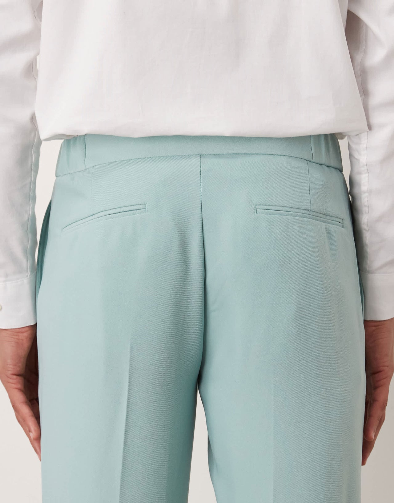 ASOS DESIGN linen look straight leg trousers in blue twill