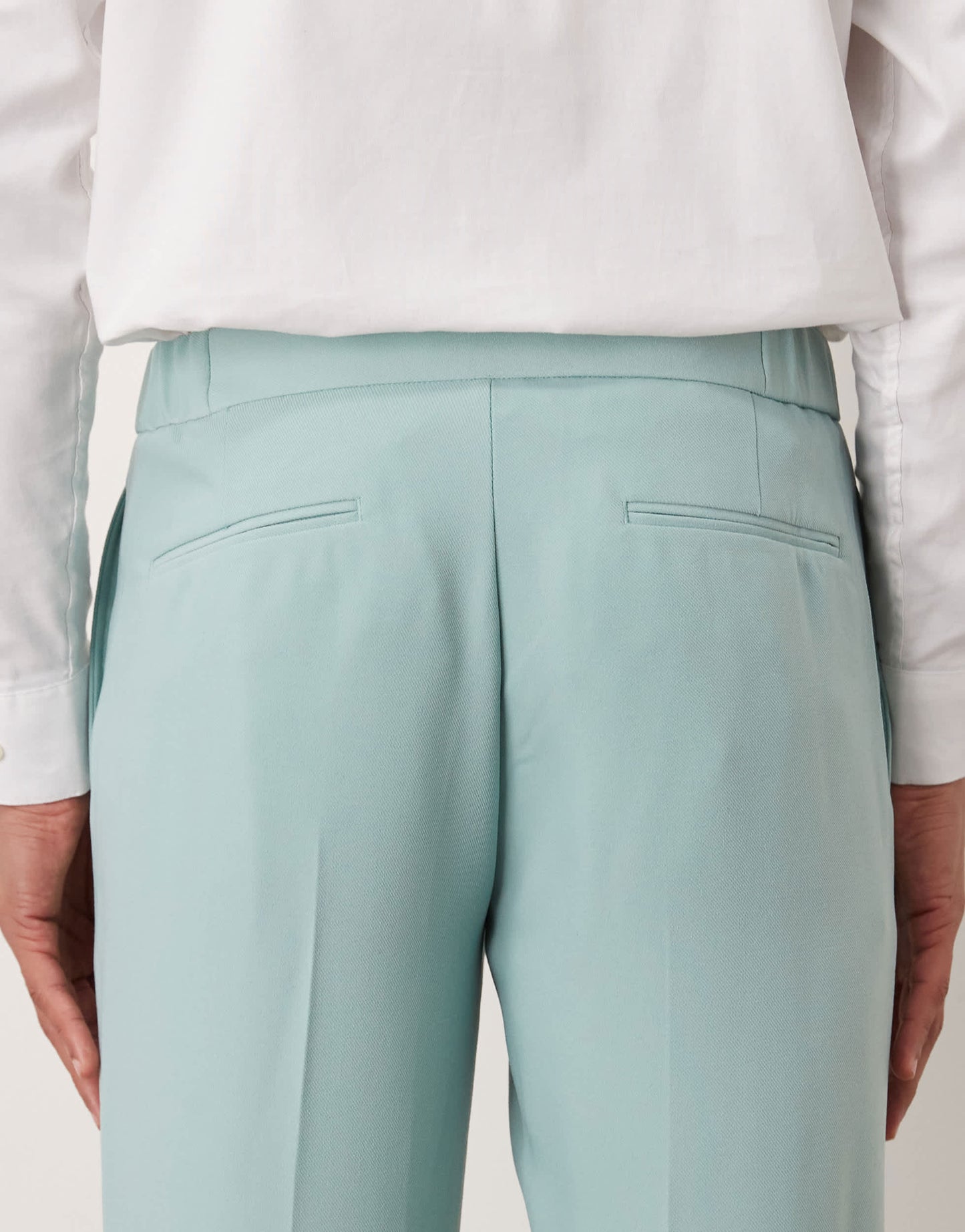 ASOS DESIGN linen look straight leg trousers in blue twill