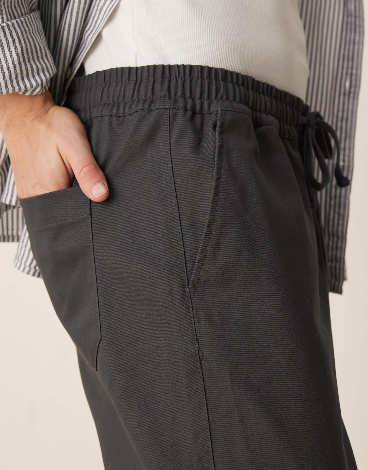 ASOS DESIGN baggy pull on trouser in charcoal grey