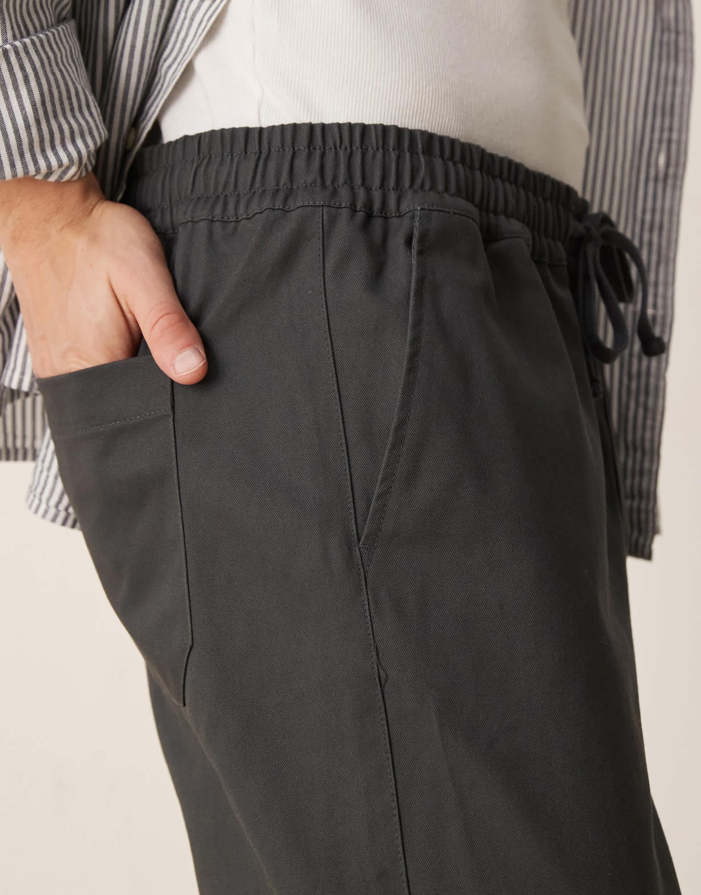 ASOS DESIGN baggy pull on trouser in charcoal grey