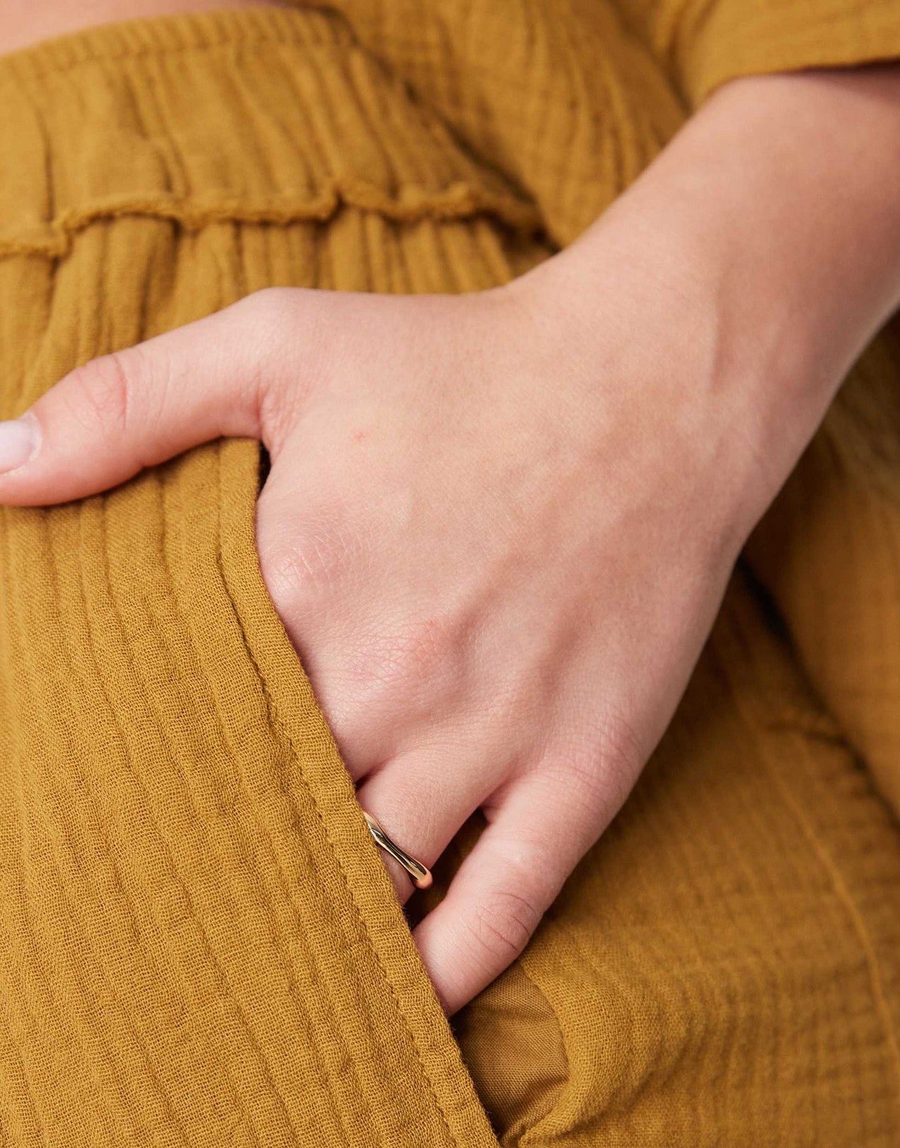 ASOS DESIGN cheesecloth pull on trousers with raw edge detail co-ord in olive