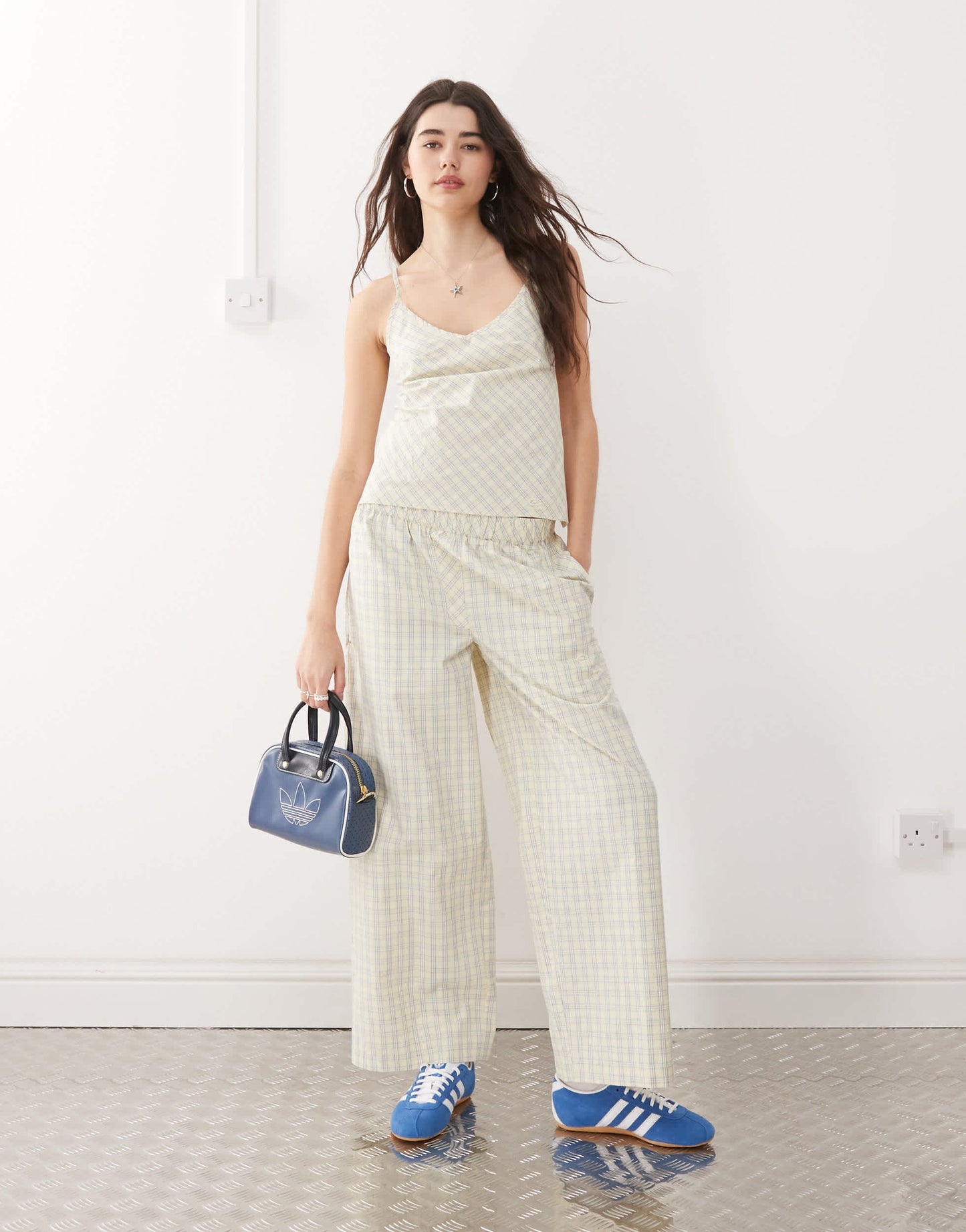 COLLUSION cami top co-ord in yellow check