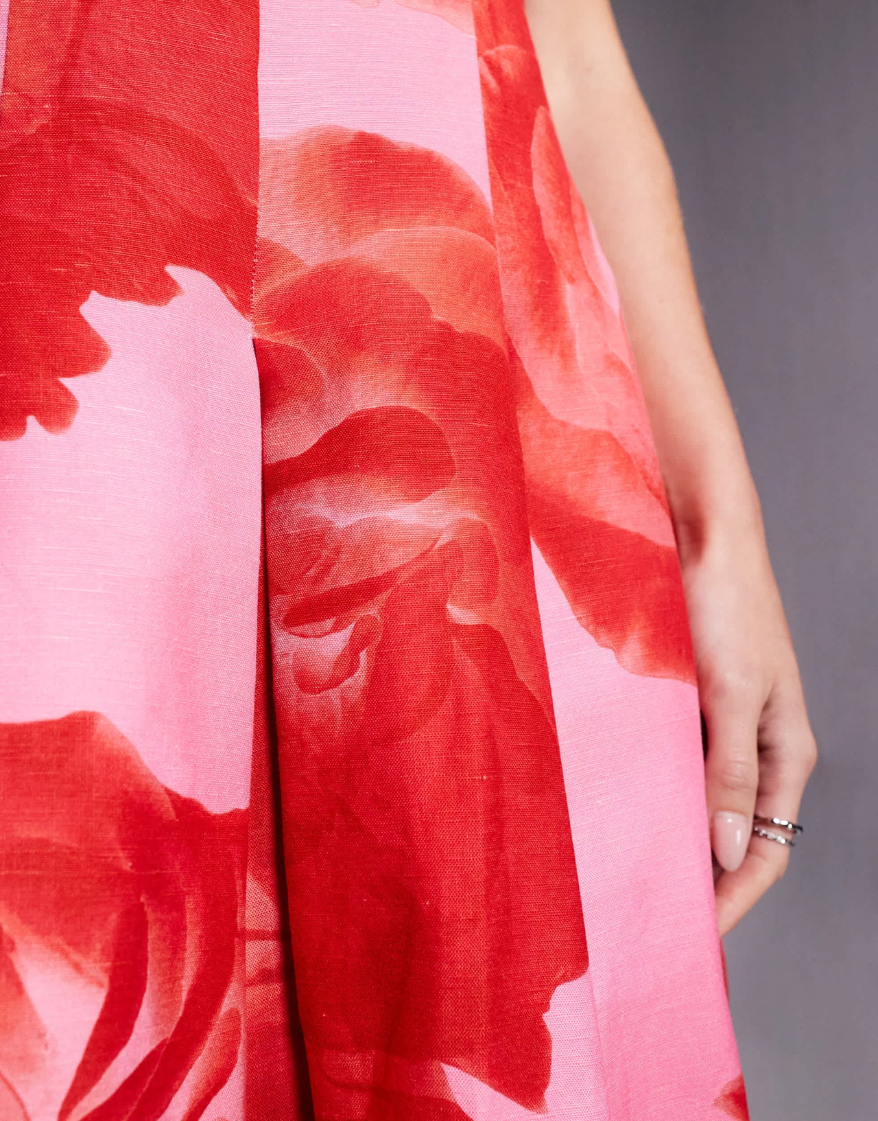 Forever New Petite structured maxi dress with pockets in bright pink floral