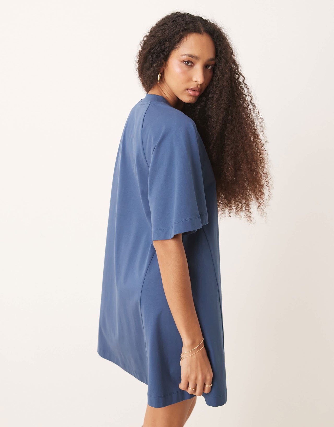 ASOS DESIGN T shirt swing mini dress in blue