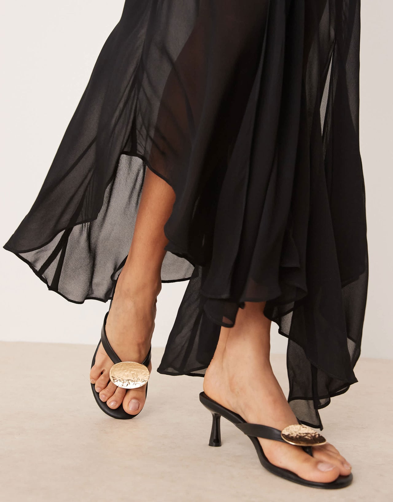 Forever New ruffle maxi dress in black