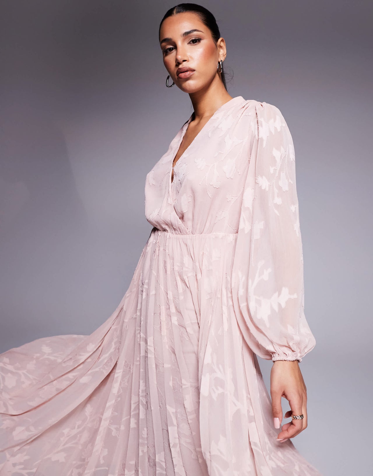 Forever New belted textured maxi dress in pink